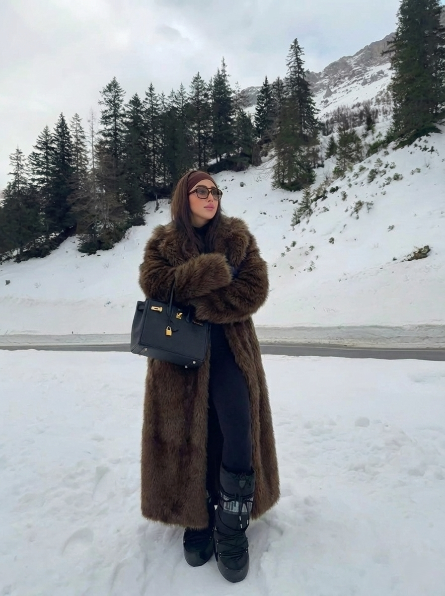 Erin | Manteau d'hiver long en fausse fourrure