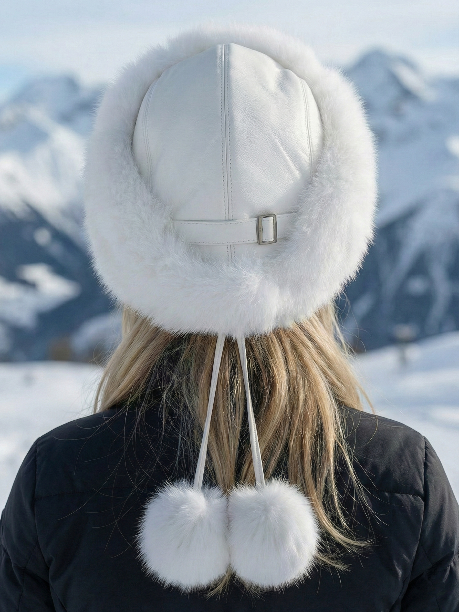 Sia | Bonnet d'hiver en fausse fourrure blanche