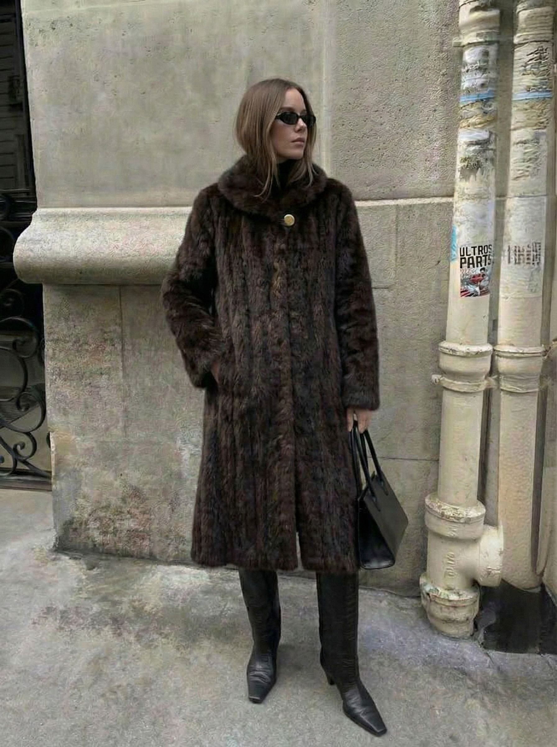 Scarlet | Manteau maxi en fausse fourrure