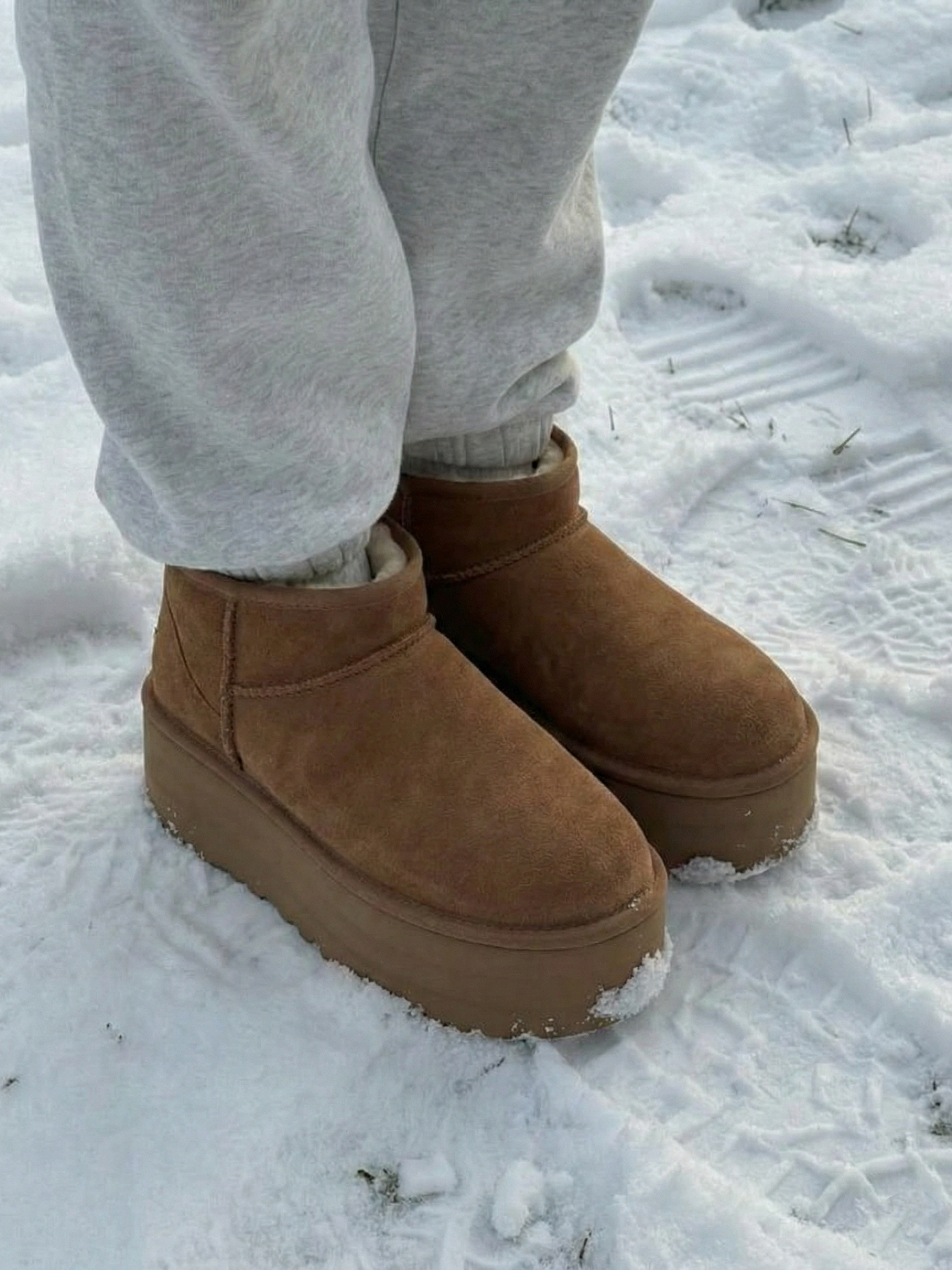 Bottes à plateforme effet daim avec doublure en fausse fourrure