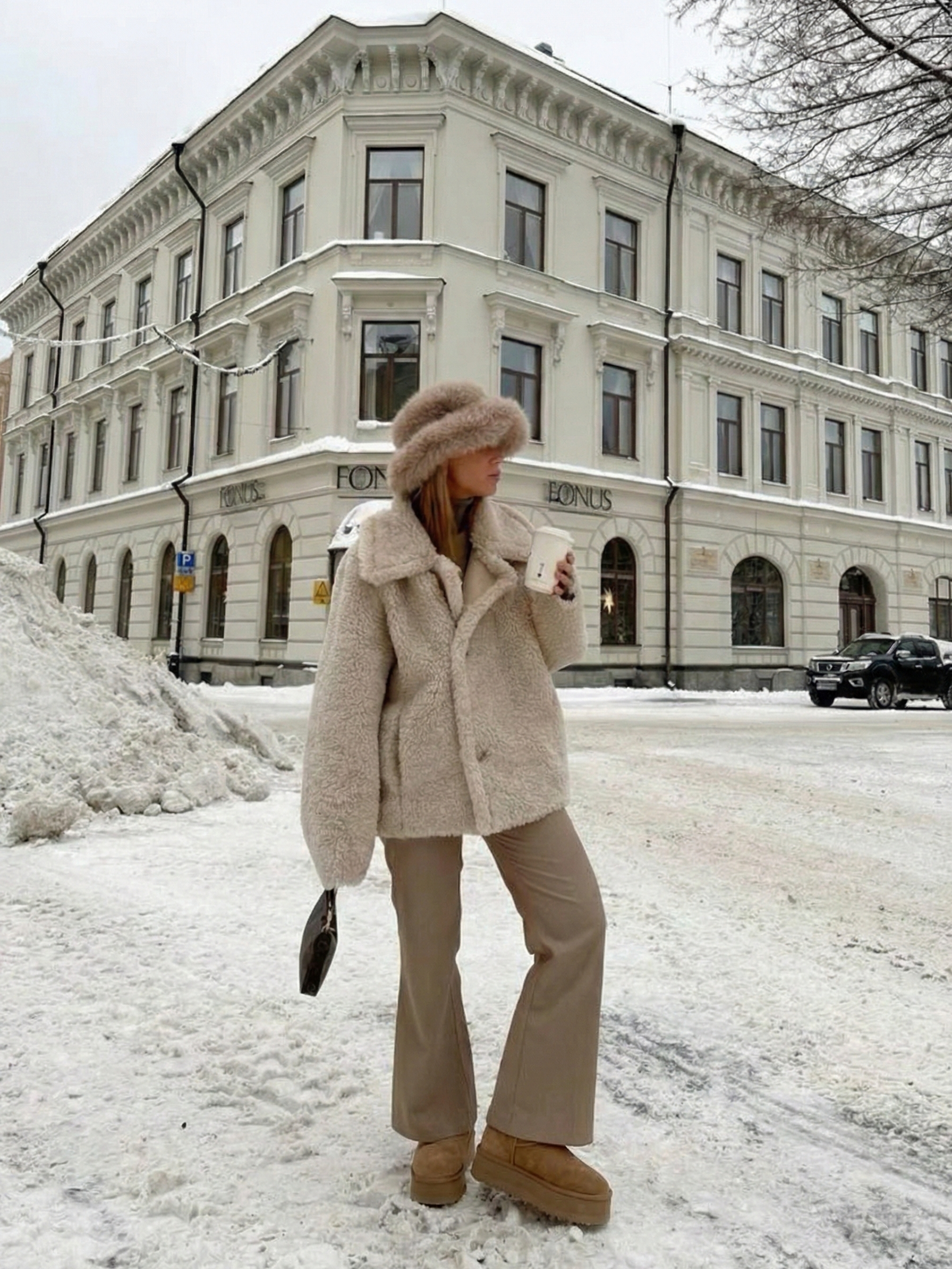 Bottes à plateforme effet daim avec doublure en fausse fourrure