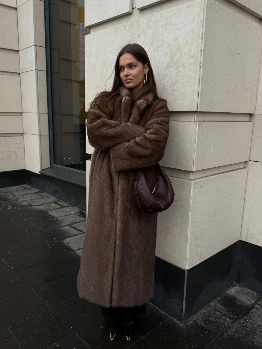 Erin | Manteau d'hiver long en fausse fourrure