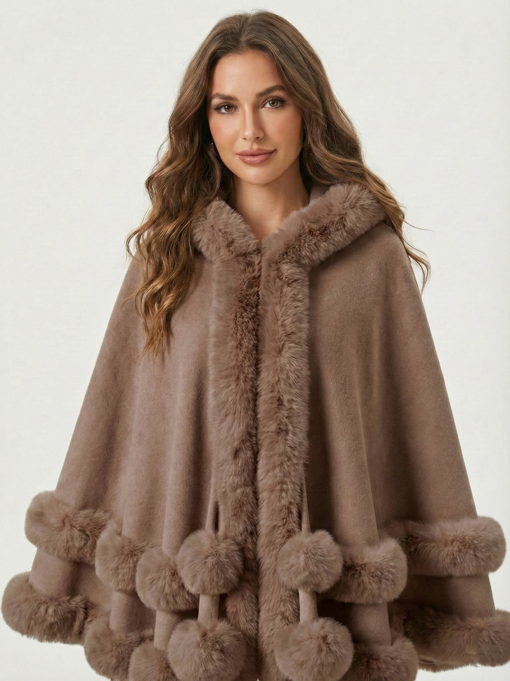 Norway | Winter cape trimmed with faux fur