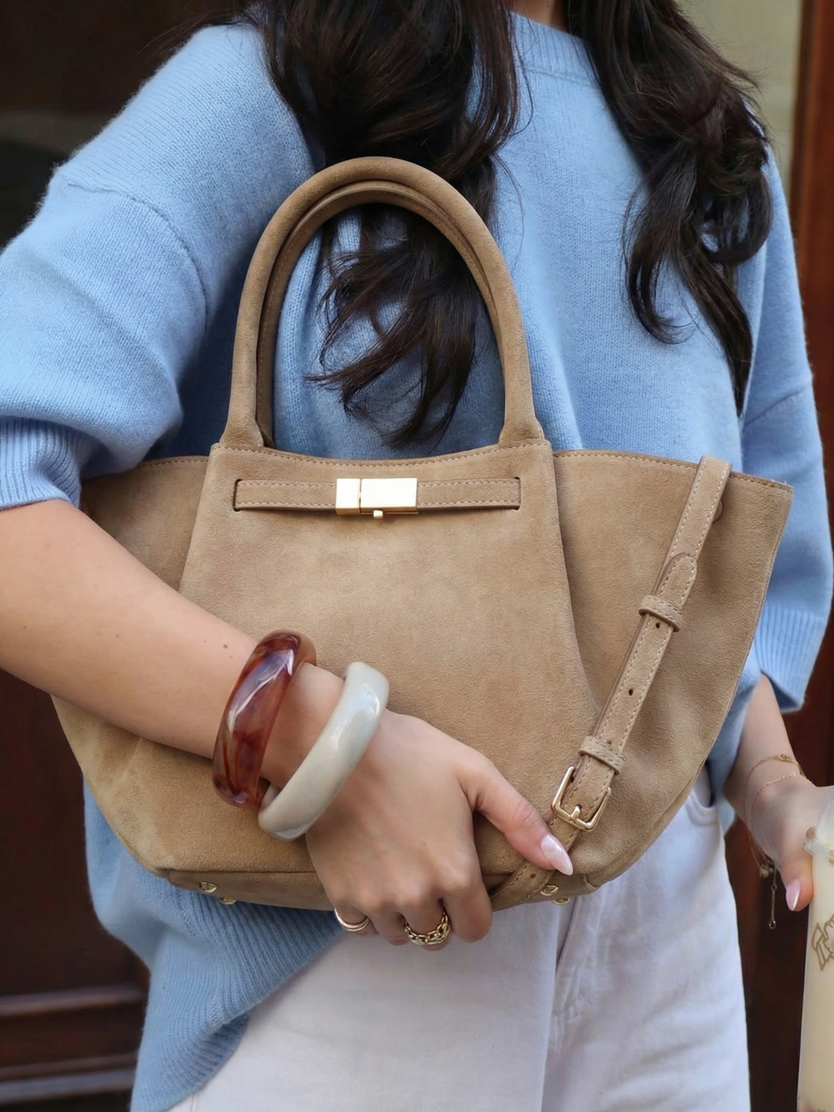 Ava | Suede Handle Bag