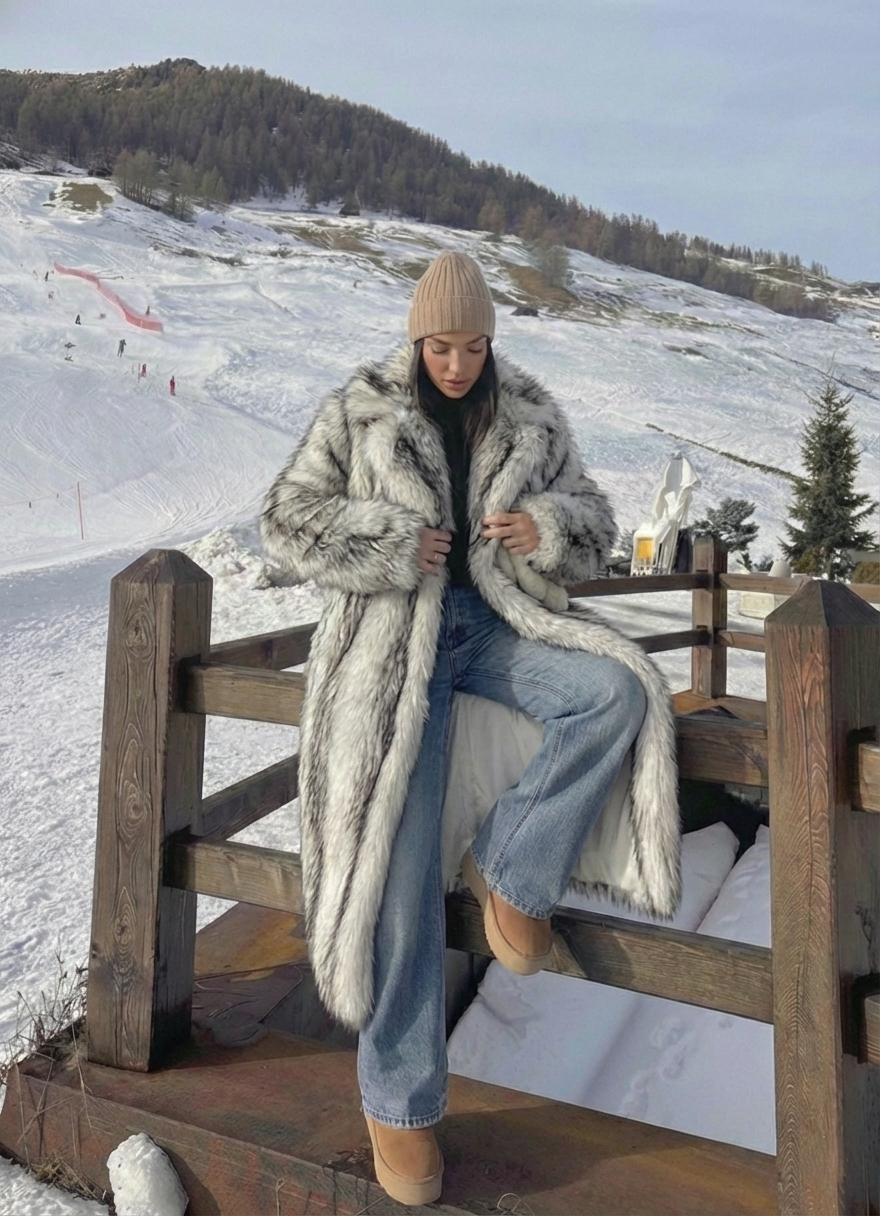 Aliza | Manteau long en fausse fourrure tendance