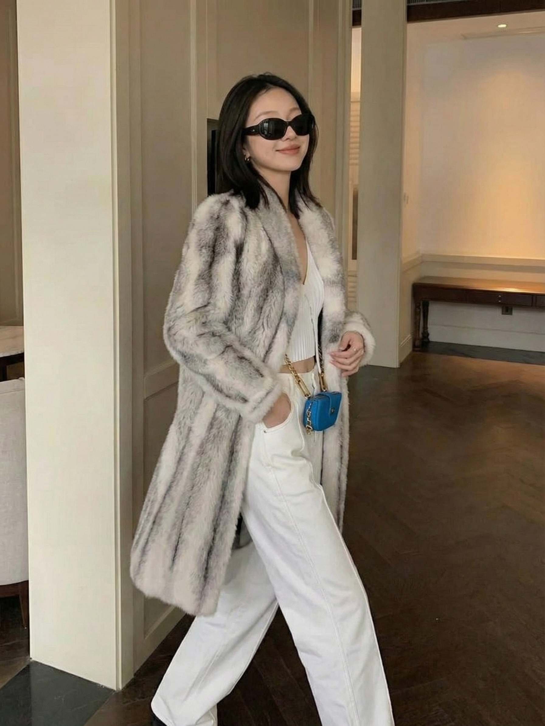 Aliza | Manteau long en fausse fourrure tendance