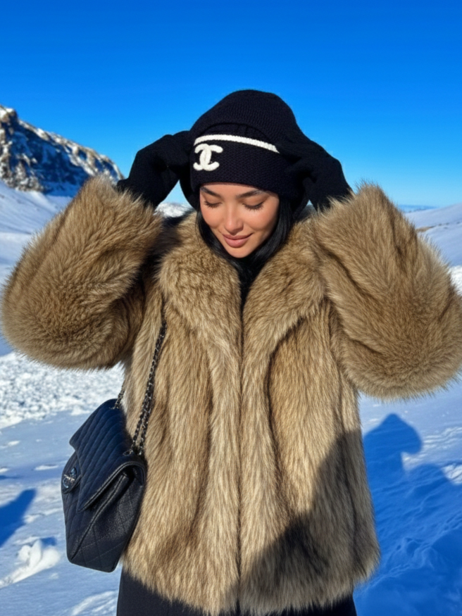 Emily | Veste d'hiver courte en fausse fourrure