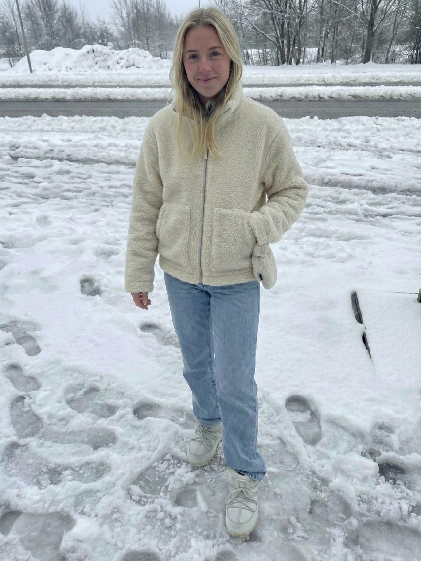 Maddy | Veste imperméable zippée en polaire Teddy à col montant