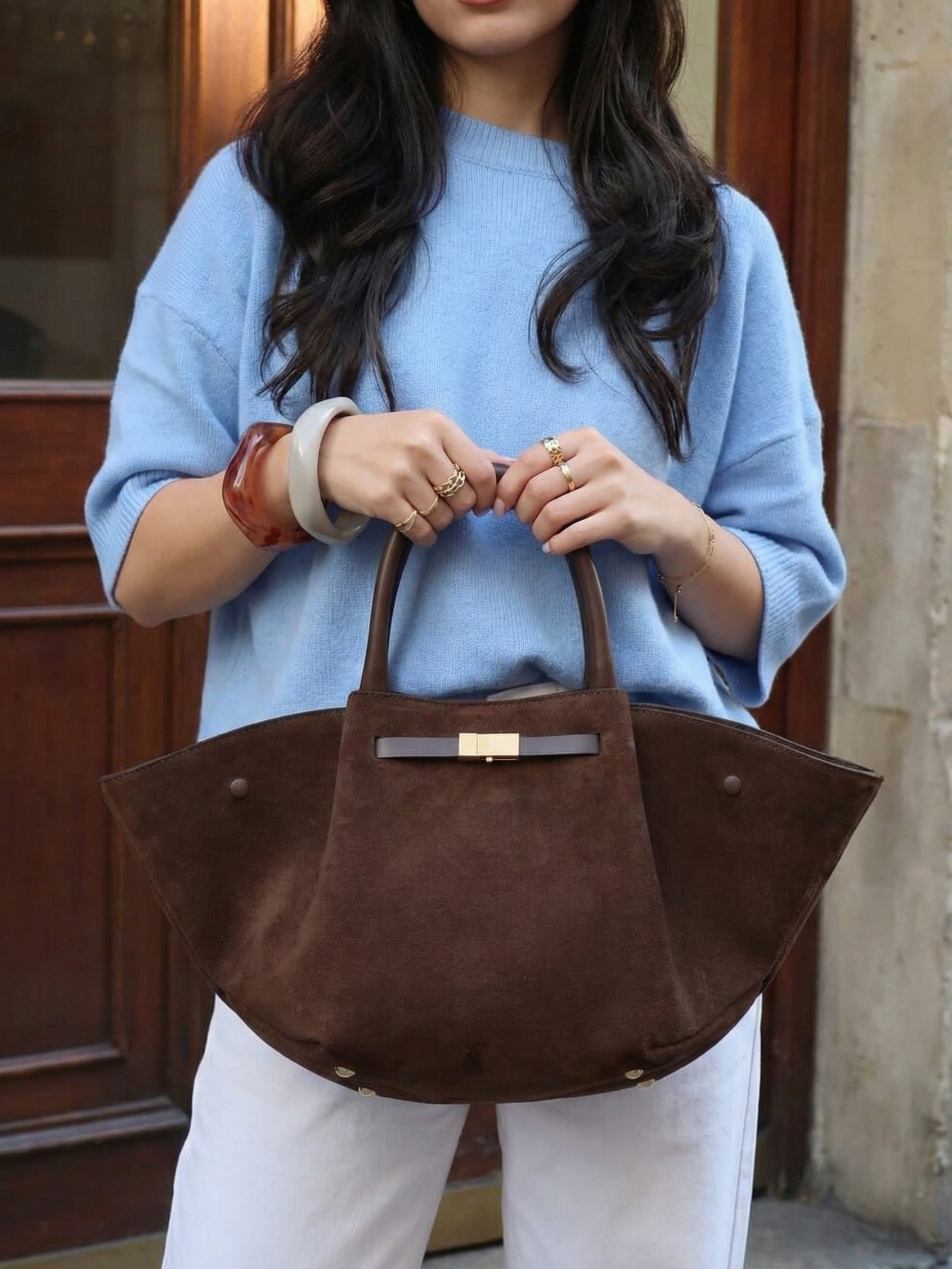 Ava | Suede Handle Bag