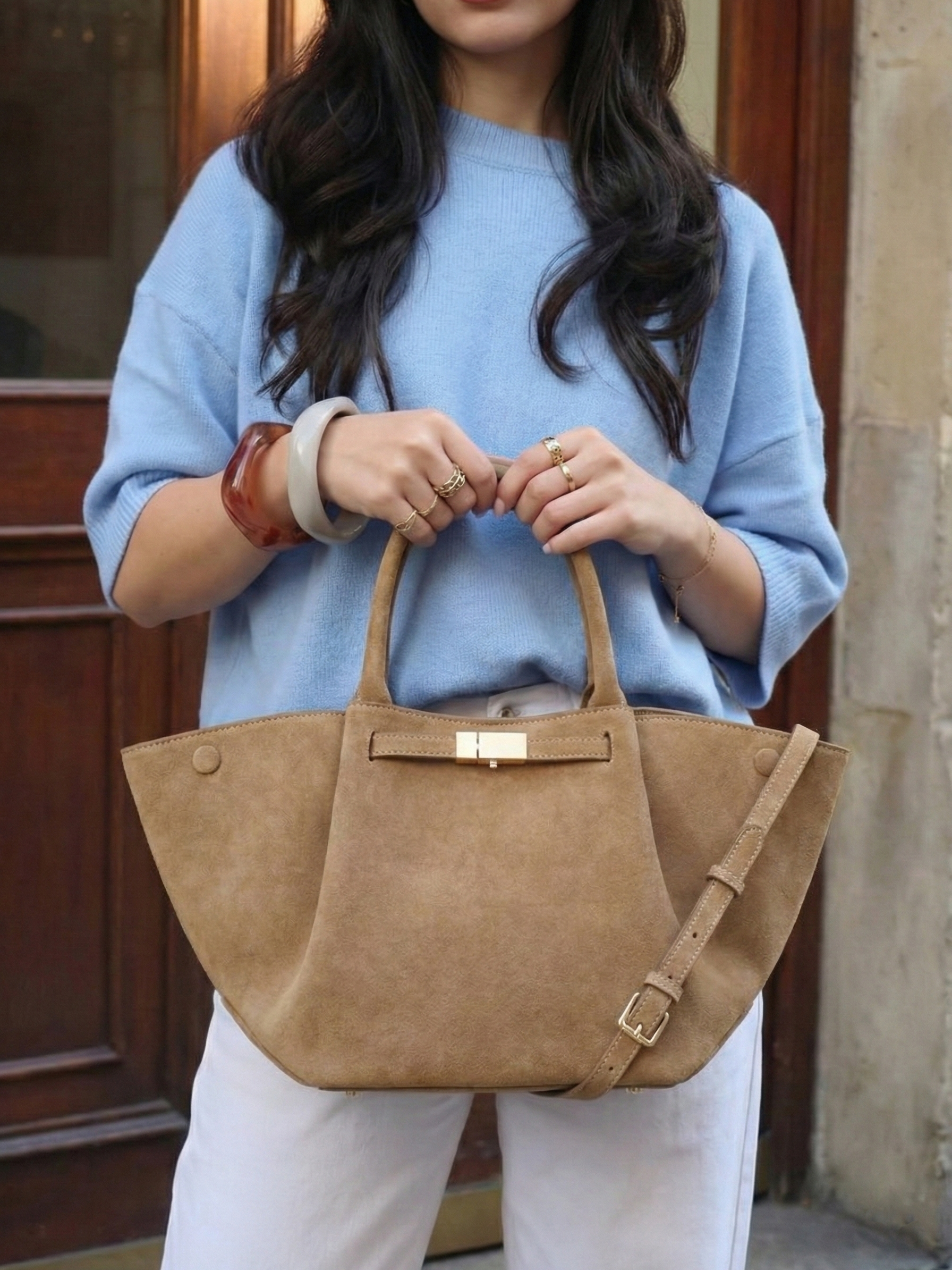 Ava | Suede Handle Bag