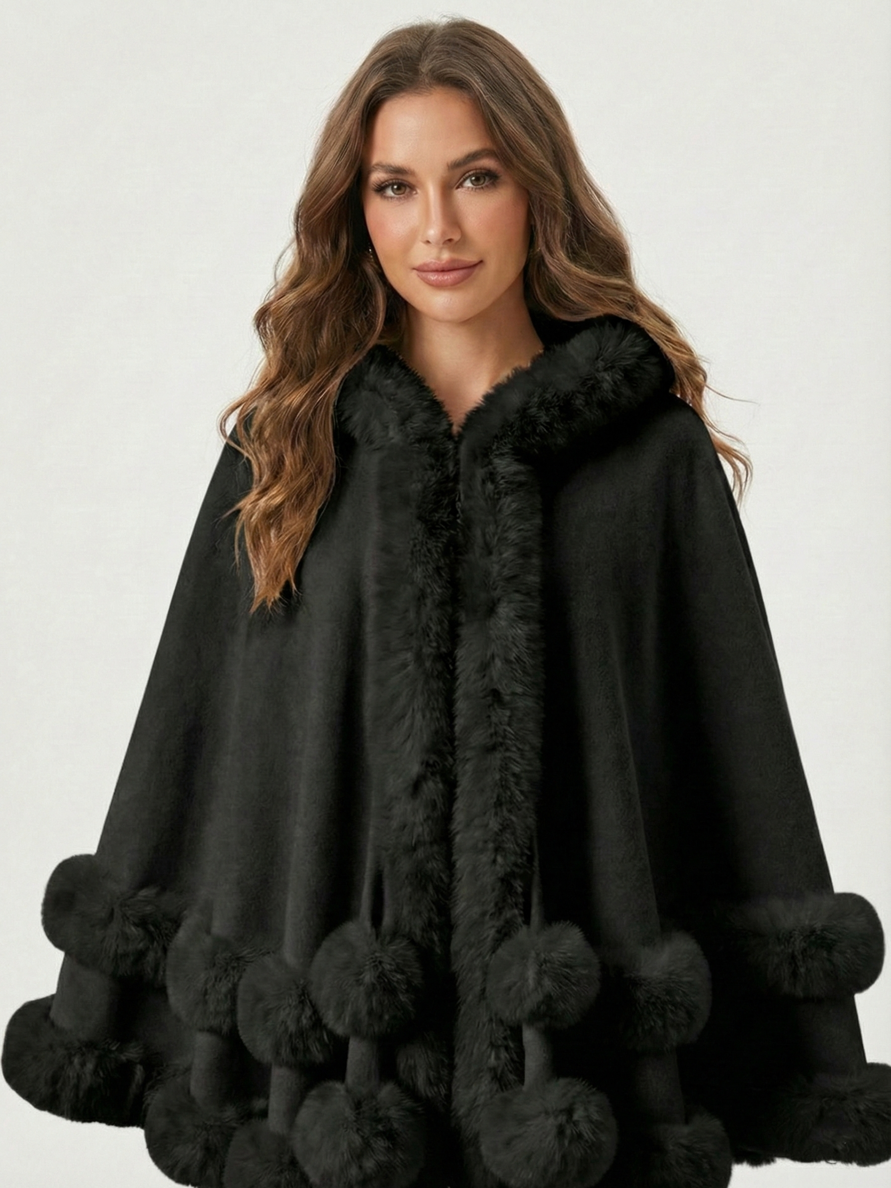 Norway | Winter cape trimmed with faux fur