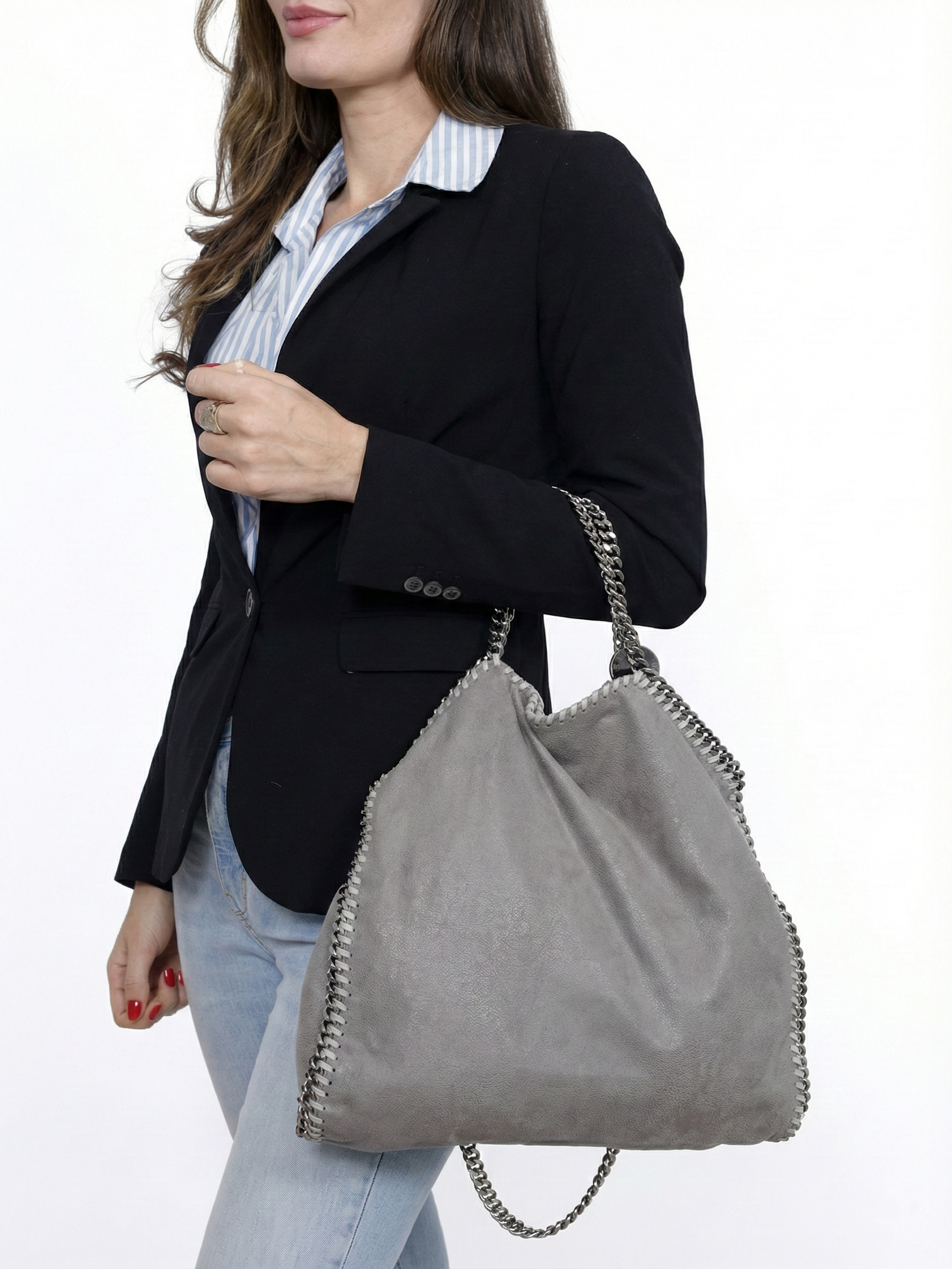 Skyla | Soft faux leather tote bag with chain strap