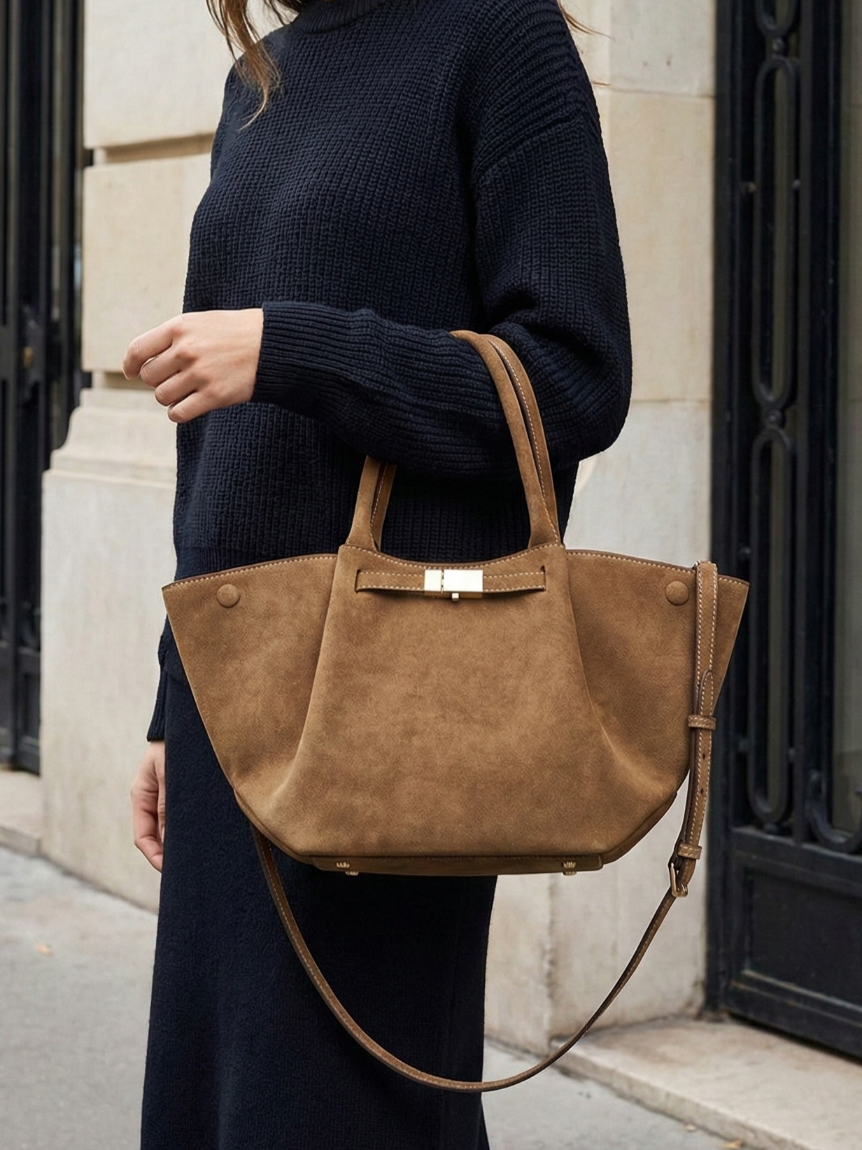Ava | Suede Handle Bag