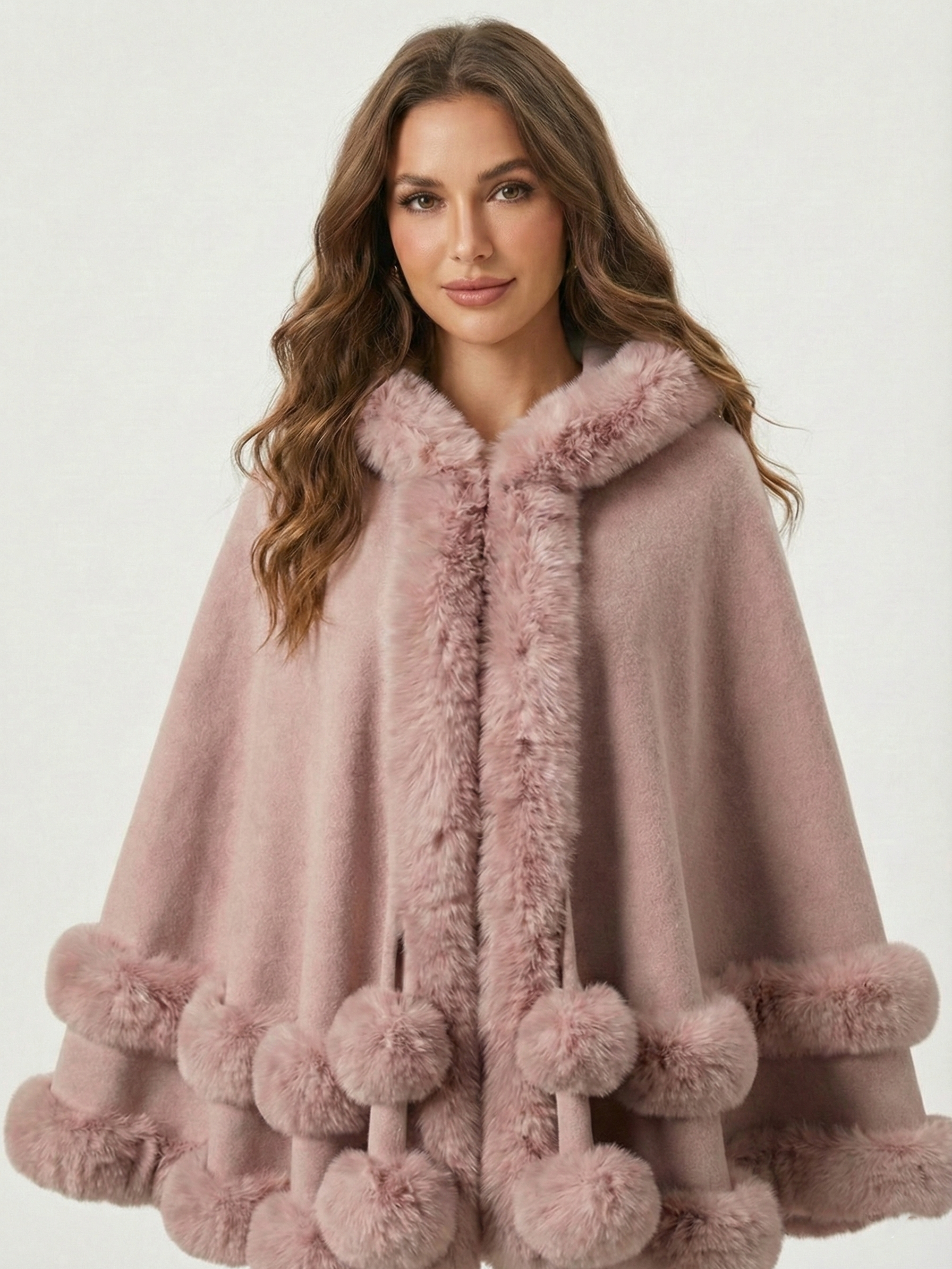 Norway | Winter cape trimmed with faux fur