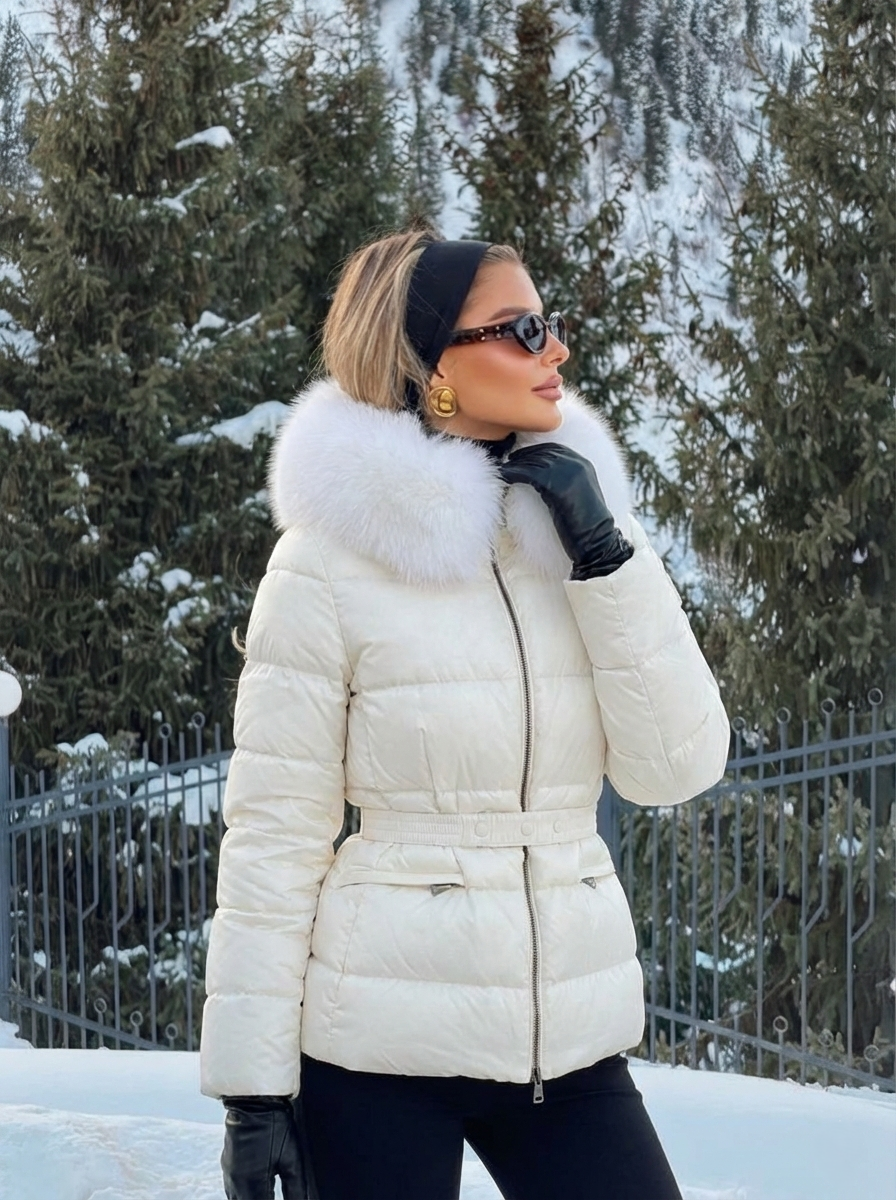 Floride | Doudoune imperméable à capuche en fausse fourrure