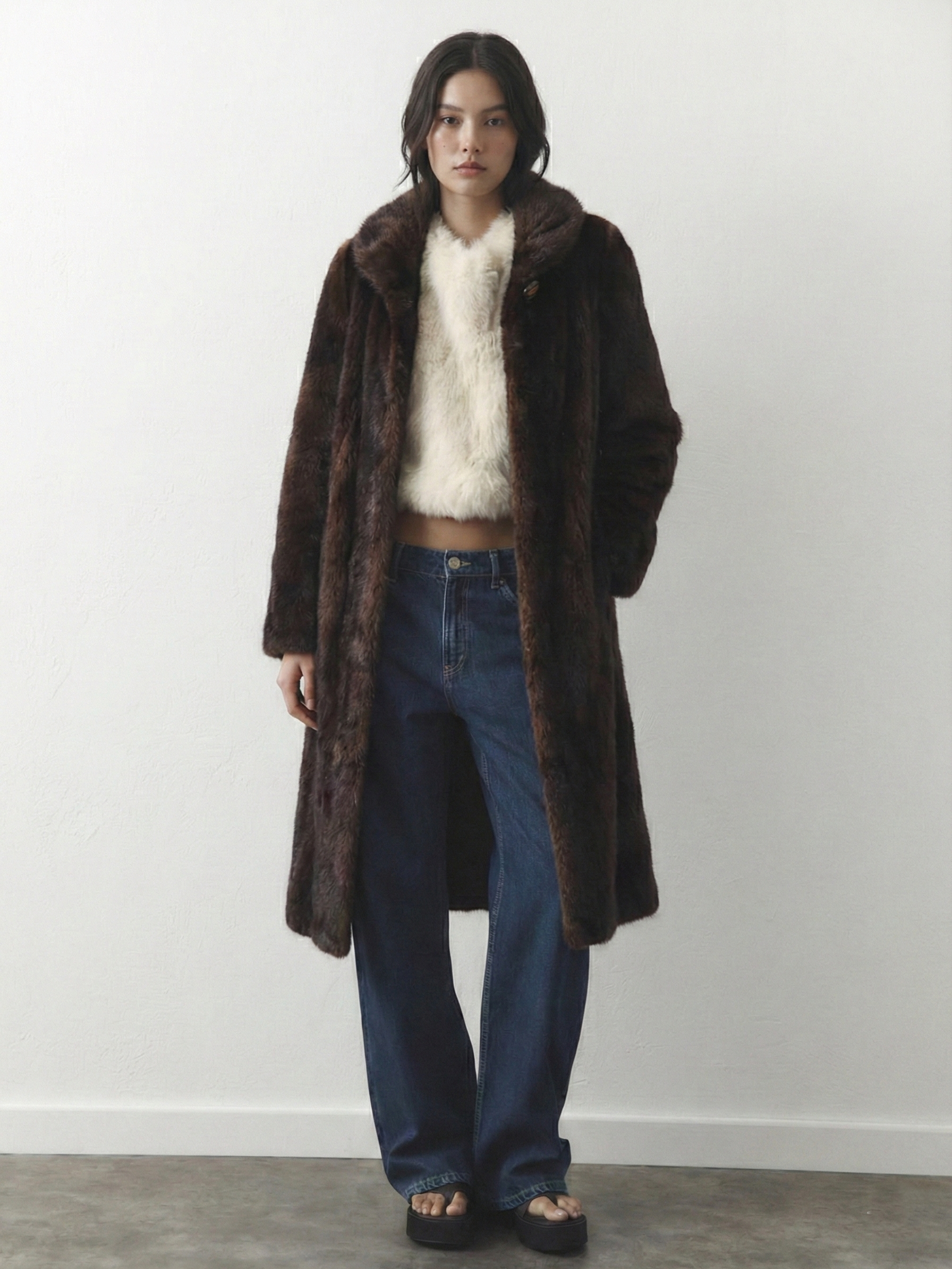 Scarlet | Manteau maxi en fausse fourrure