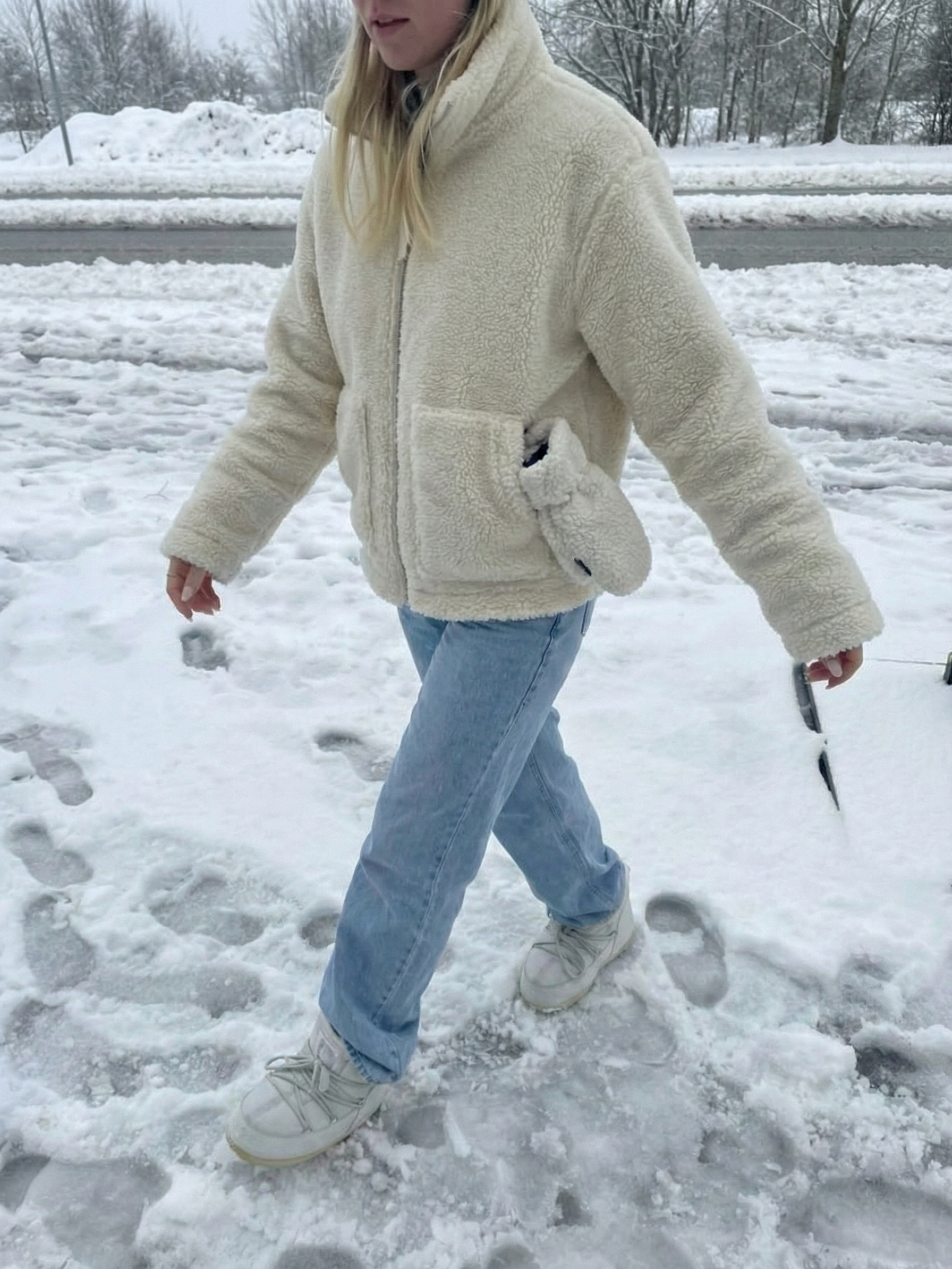 Maddy | Veste imperméable zippée en polaire Teddy à col montant