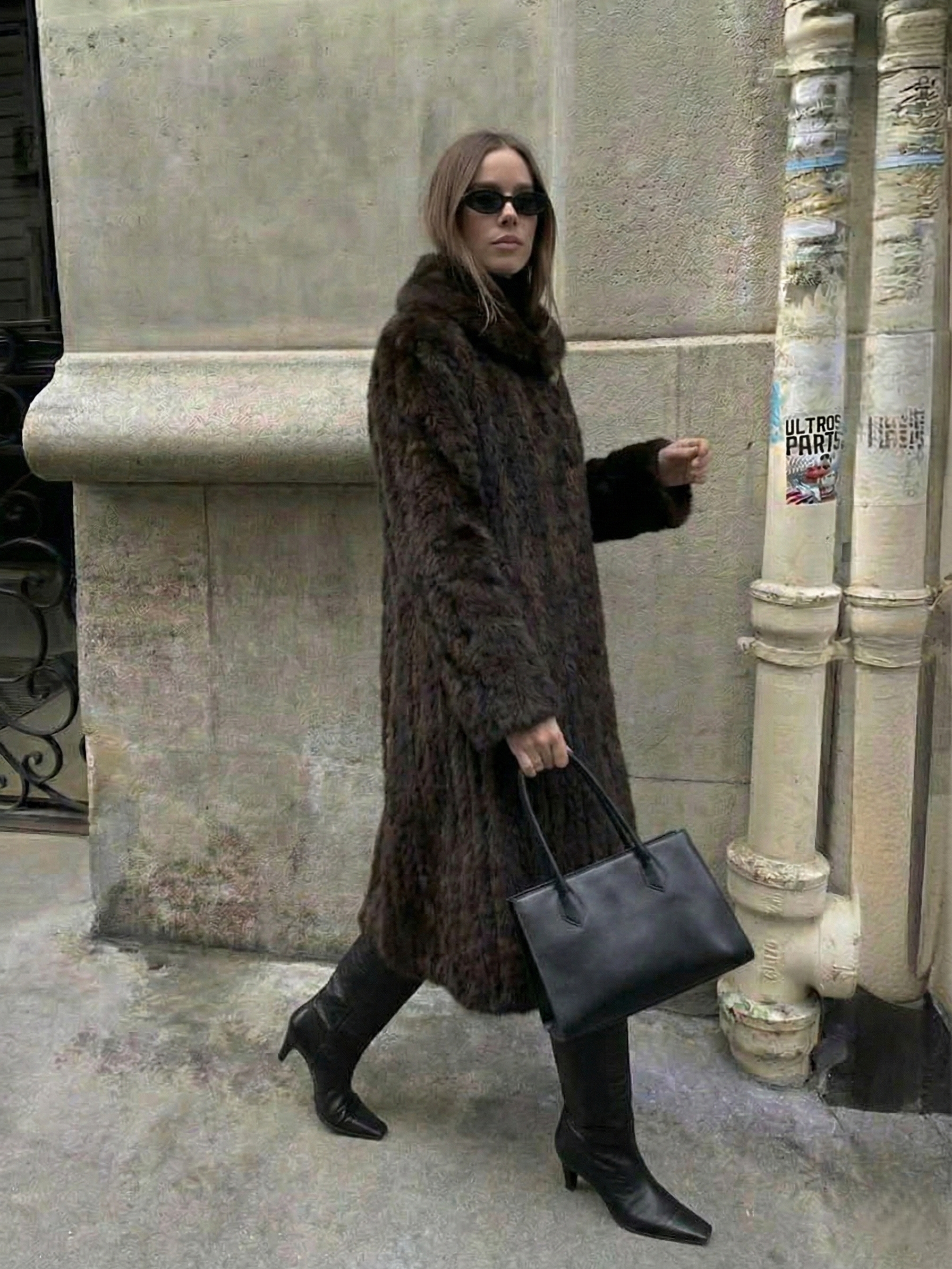 Scarlet | Manteau maxi en fausse fourrure