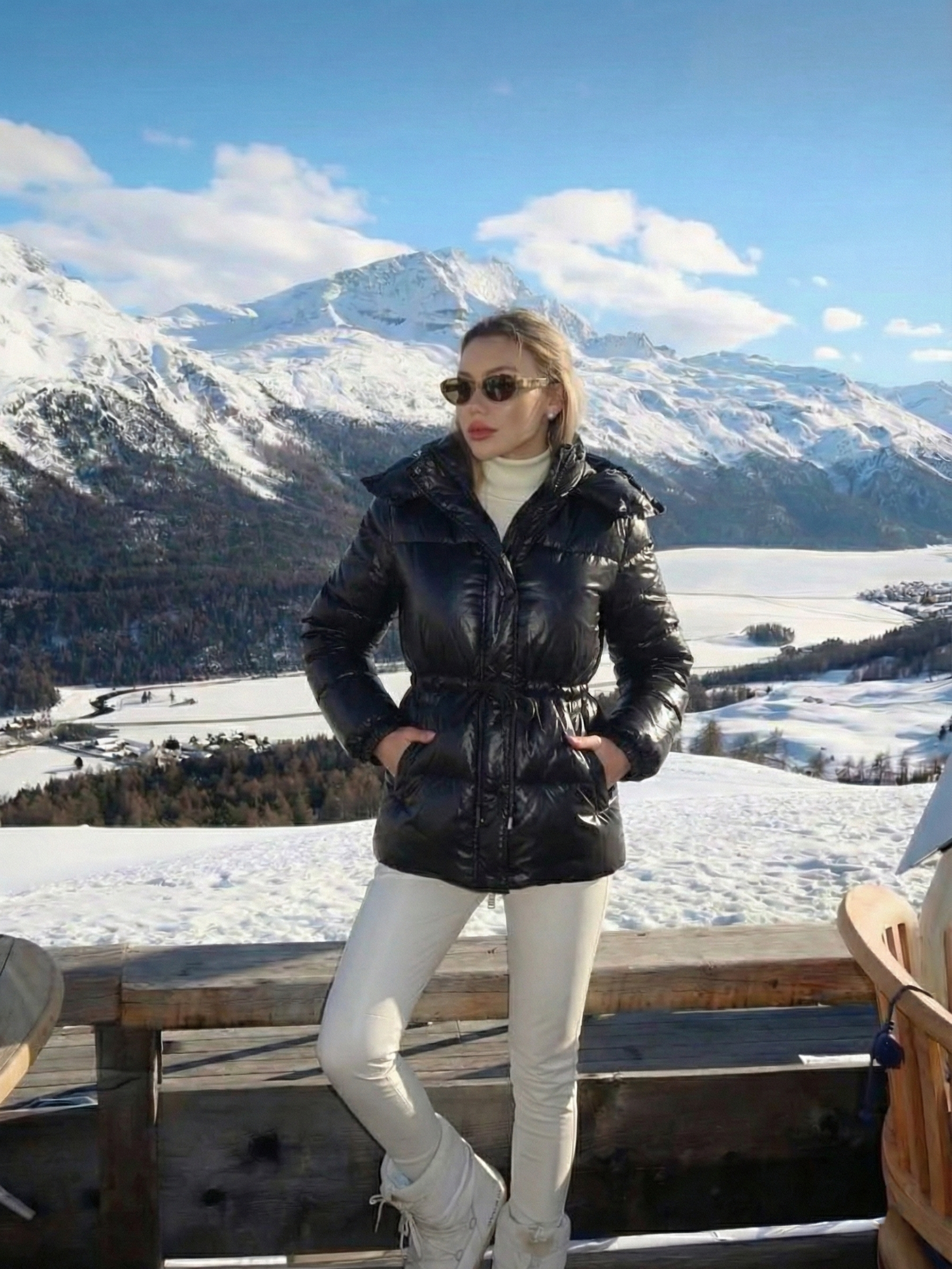 Maggie | Doudoune ceinturée à col montant