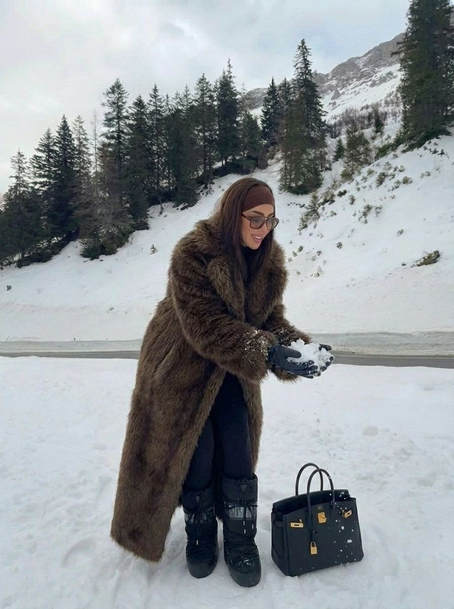 Erin | Manteau d'hiver long en fausse fourrure