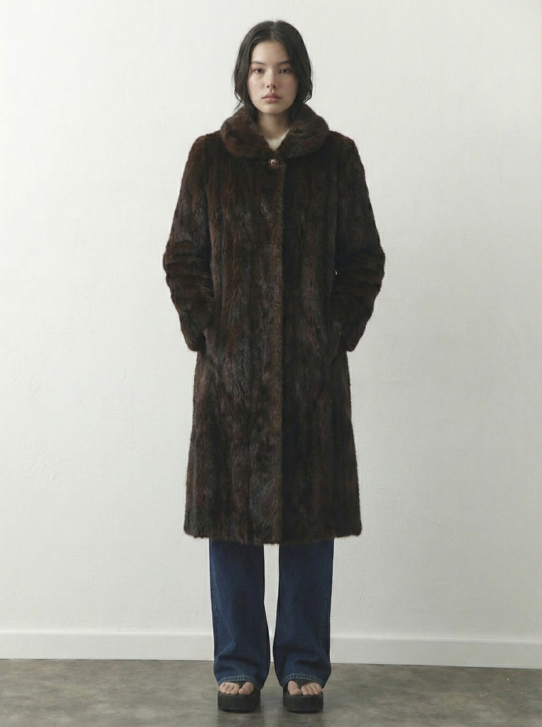 Scarlet | Manteau maxi en fausse fourrure