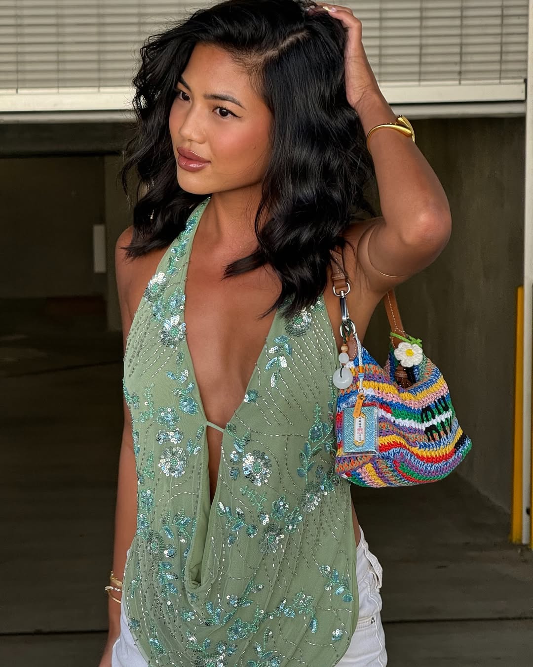 Paris | Neckholder-Top mit Wasserfallausschnitt