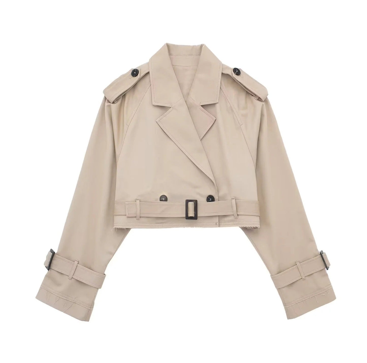 Lylah | Cropped Belted Trench Coat