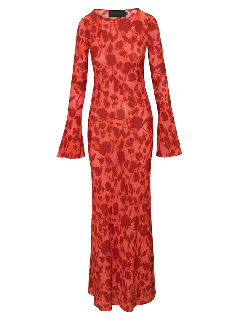 Boho Y2K Kleid mit langen Ärmeln – Lässig & stilvoll im Retro-Look