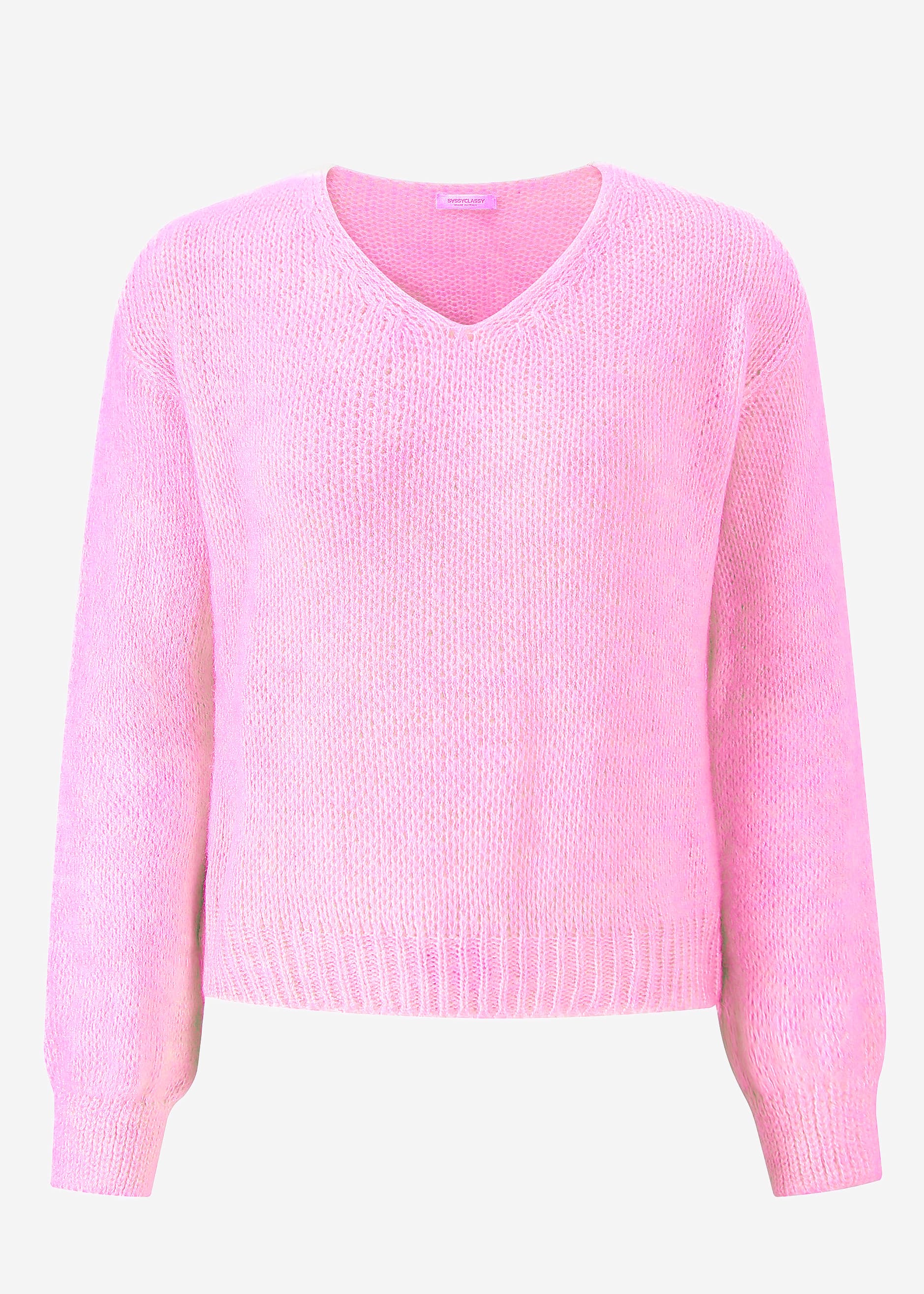 Pullover mit V-Ausschnitt - rosa