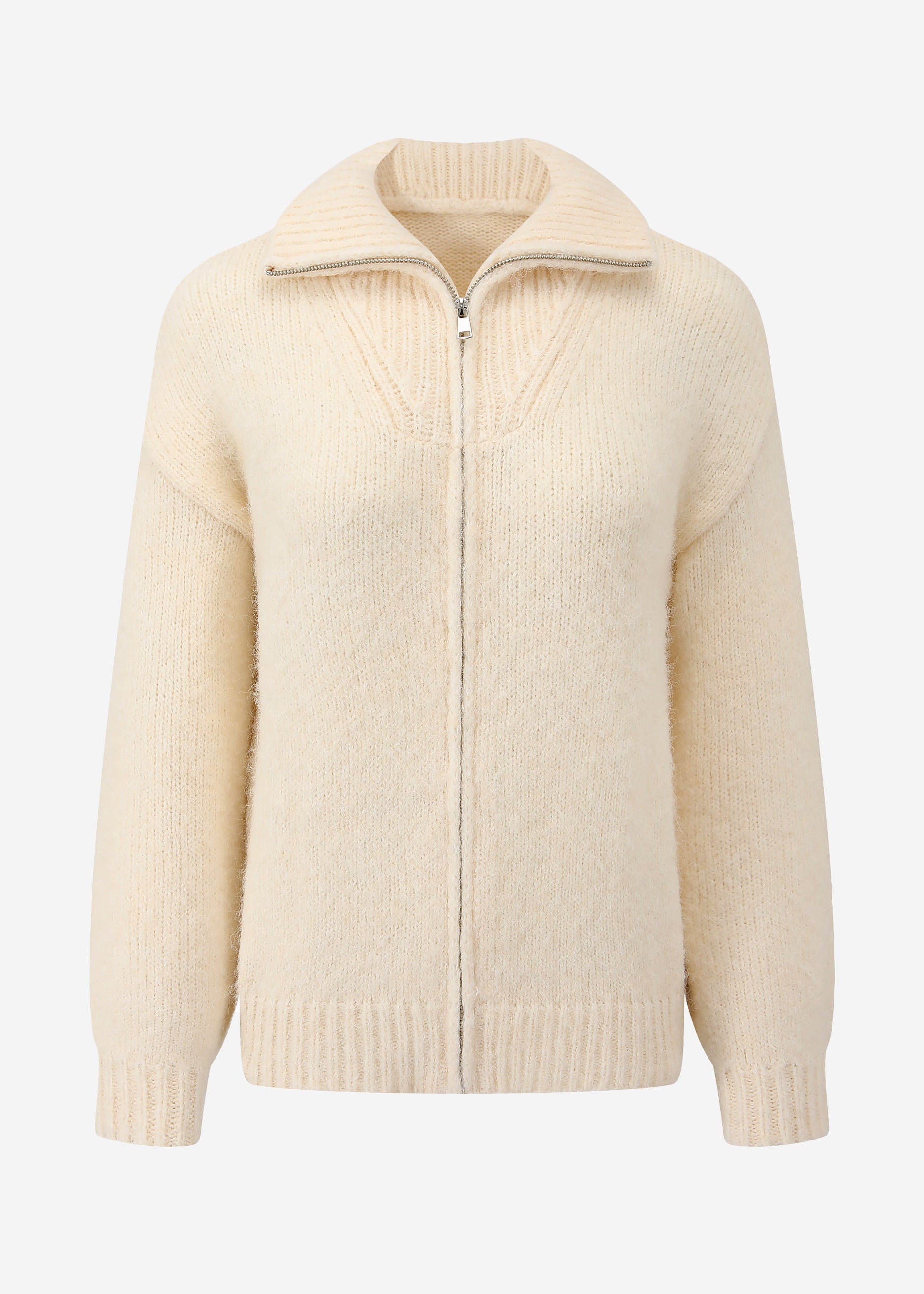 Cardigan mit Reißverschluss - offwhite
