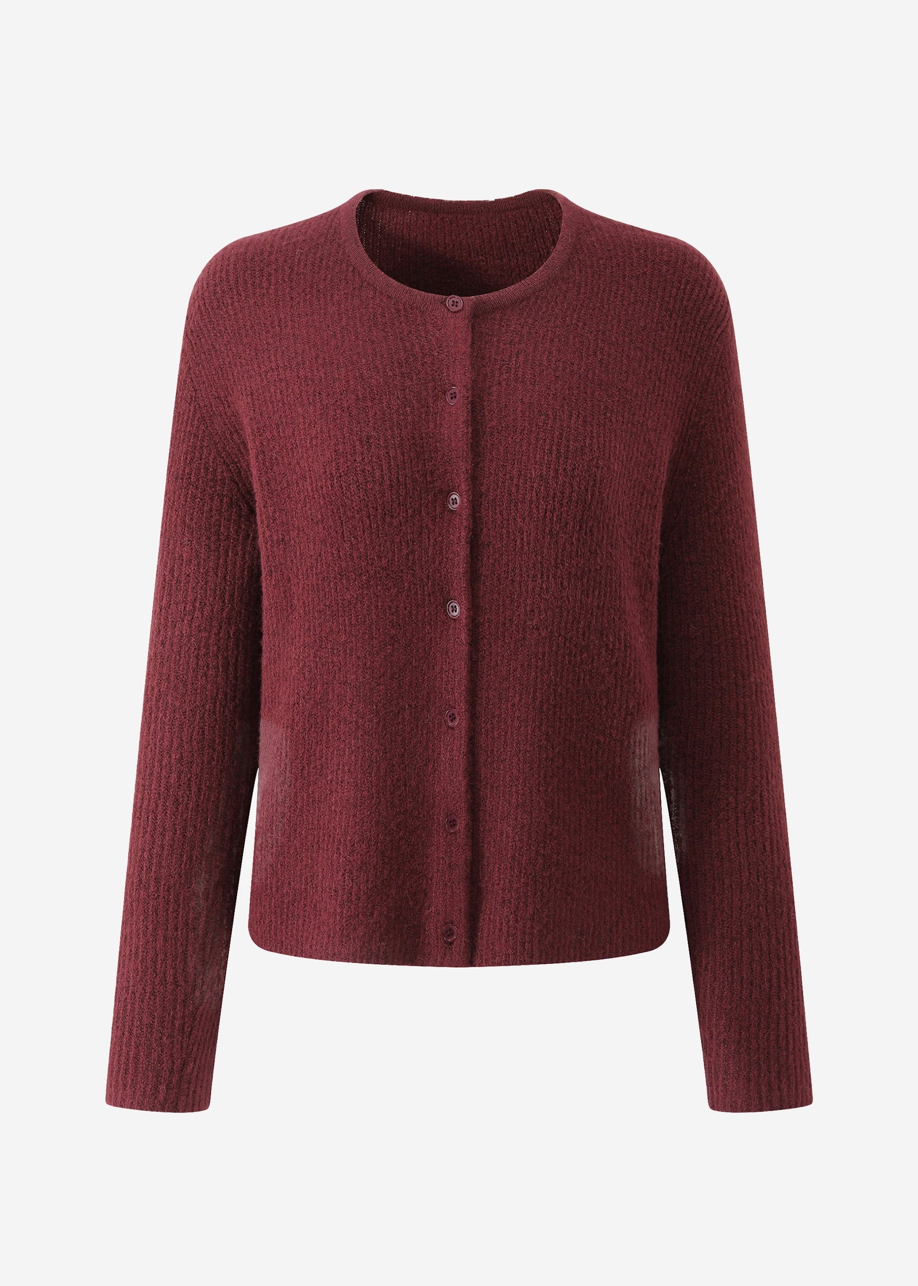 Cardigan mit Rippstruktur - burgundy