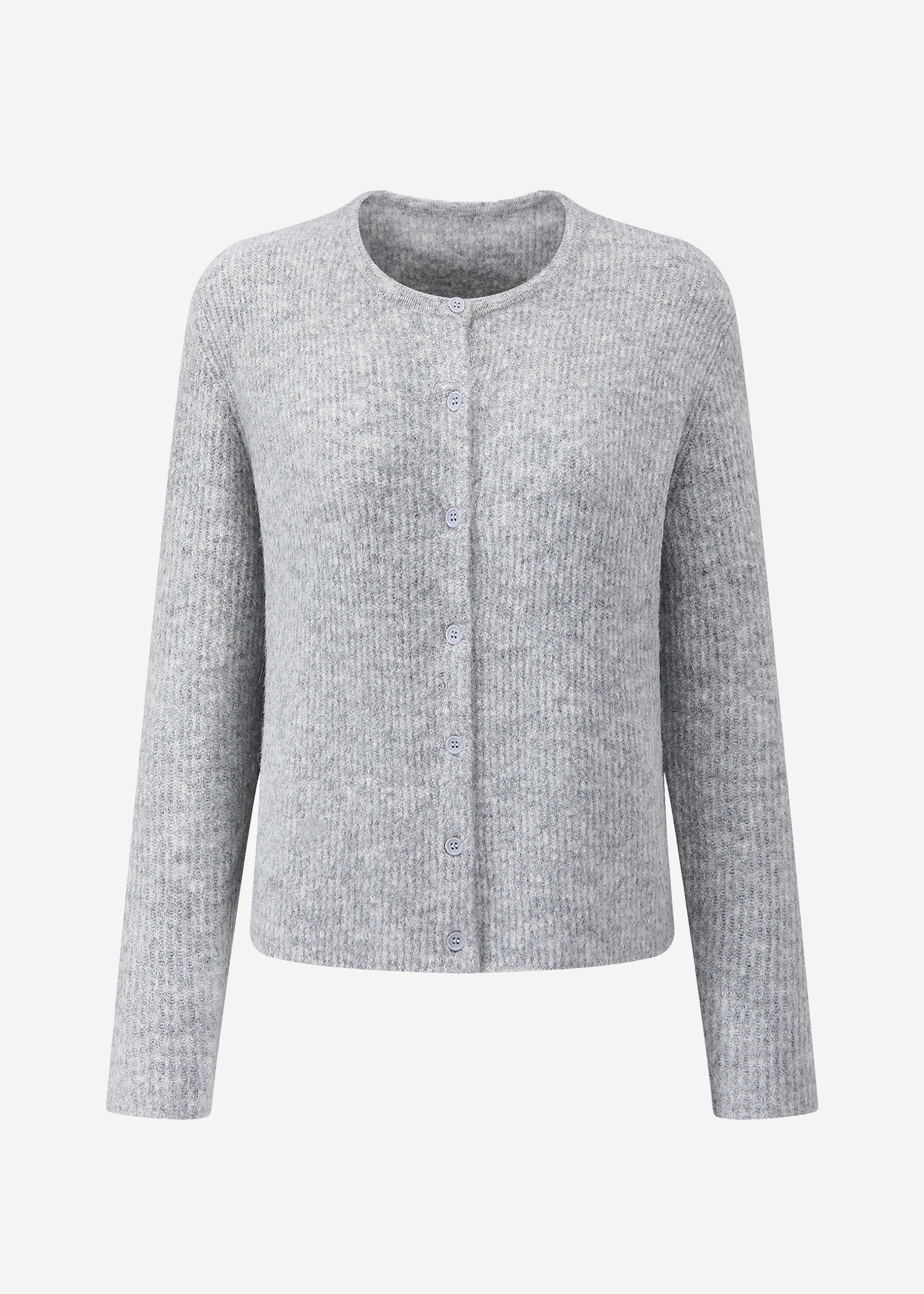 Cardigan mit Rippstruktur - hellgrau