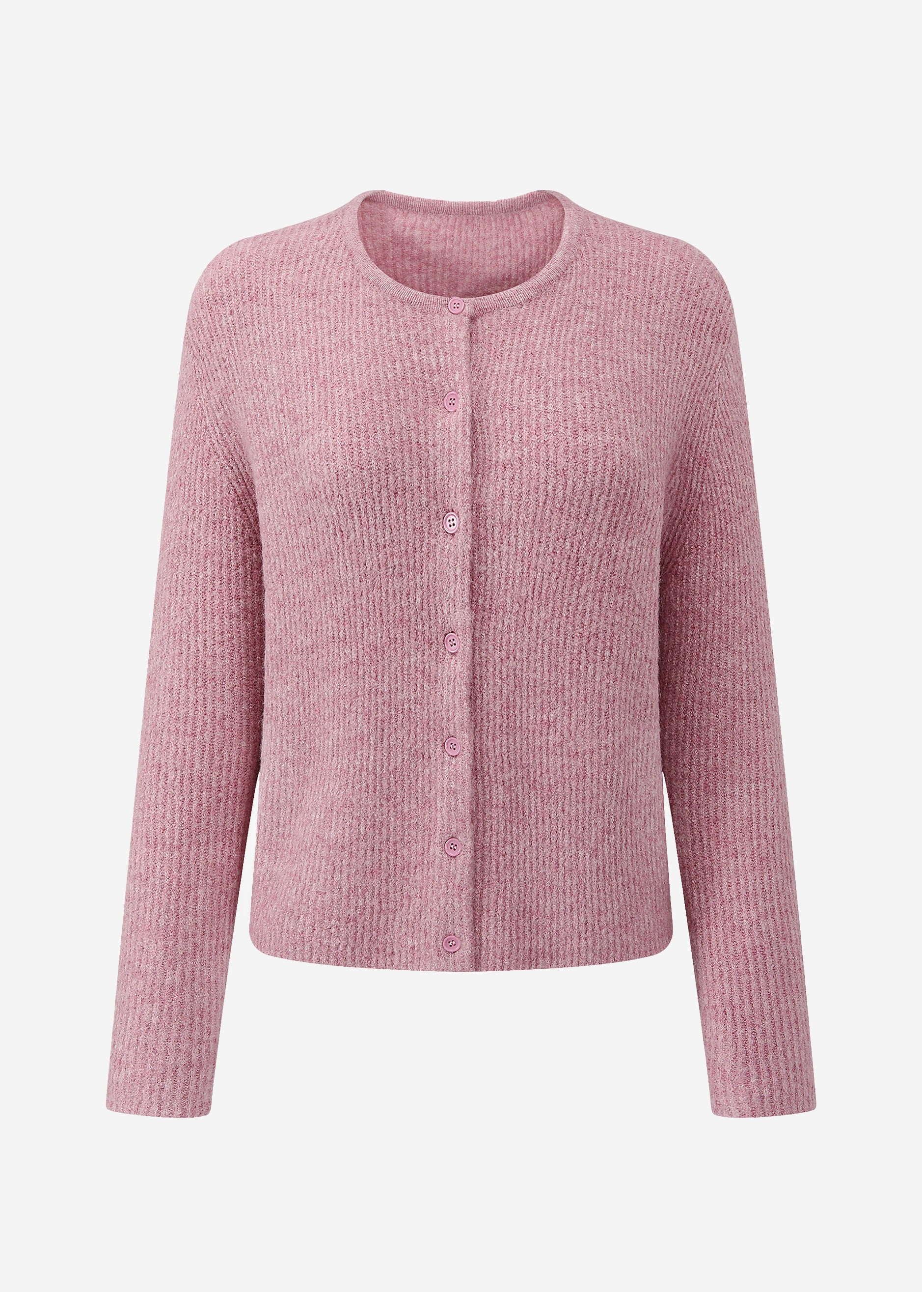 Cardigan mit Rippstruktur - altrosa