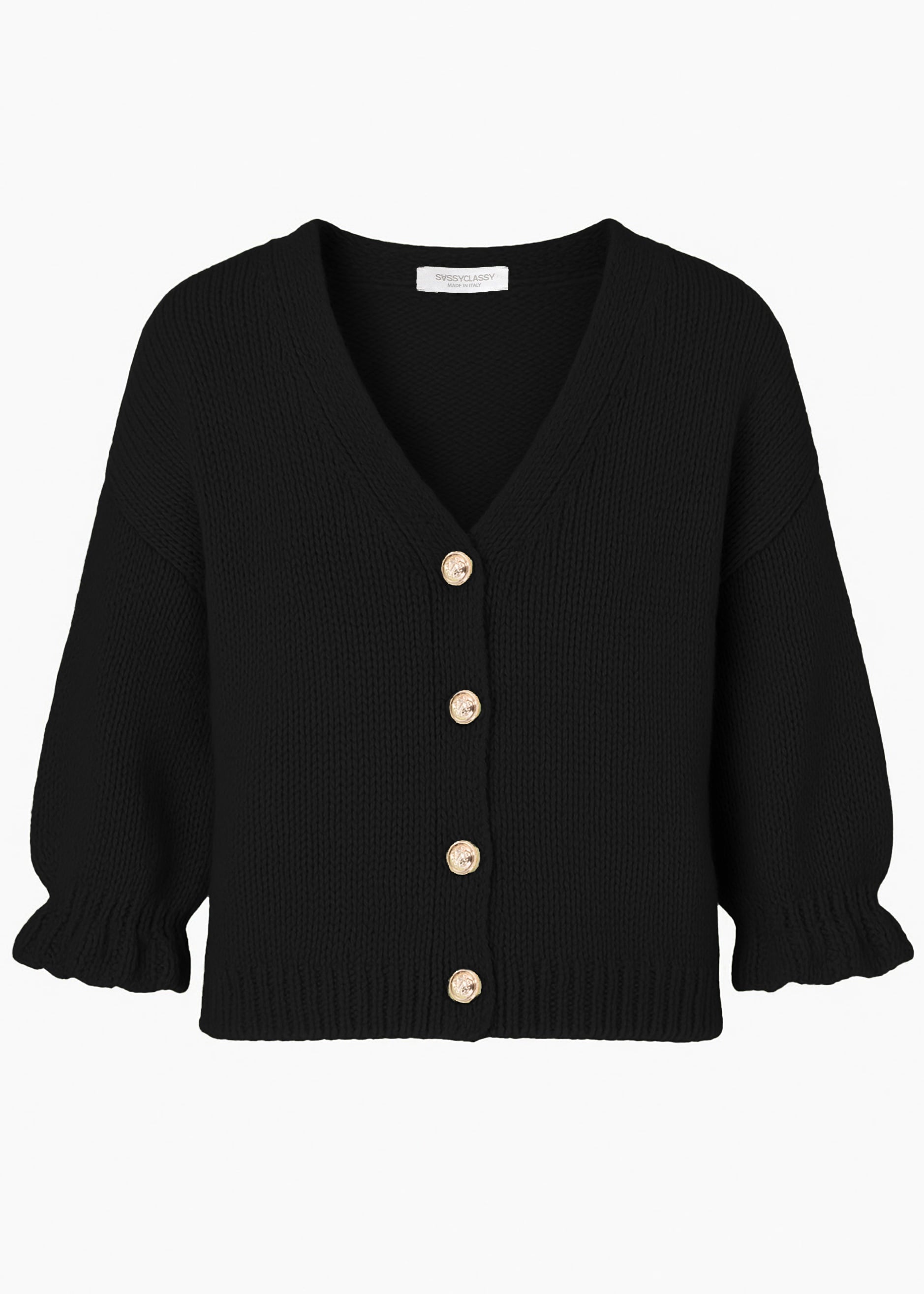 Cardigan mit 3/4-Ärmeln - schwarz