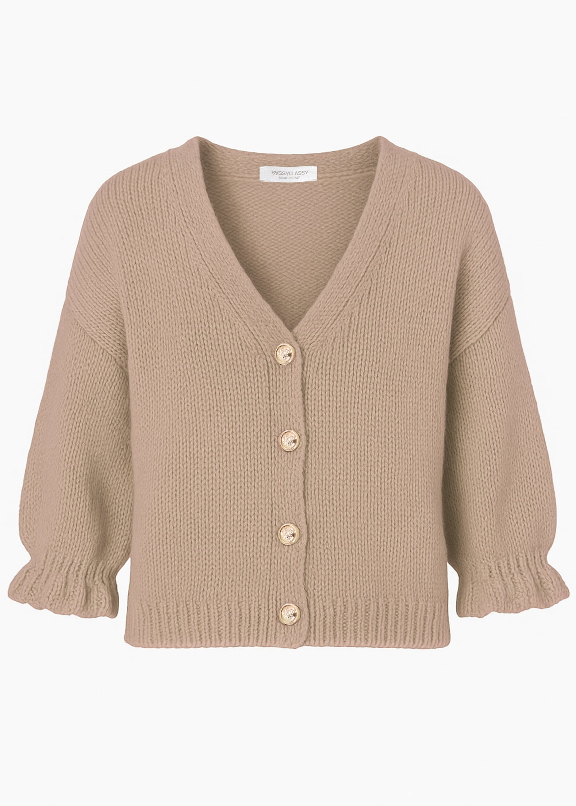Cardigan mit 3/4-Ärmeln - taupe