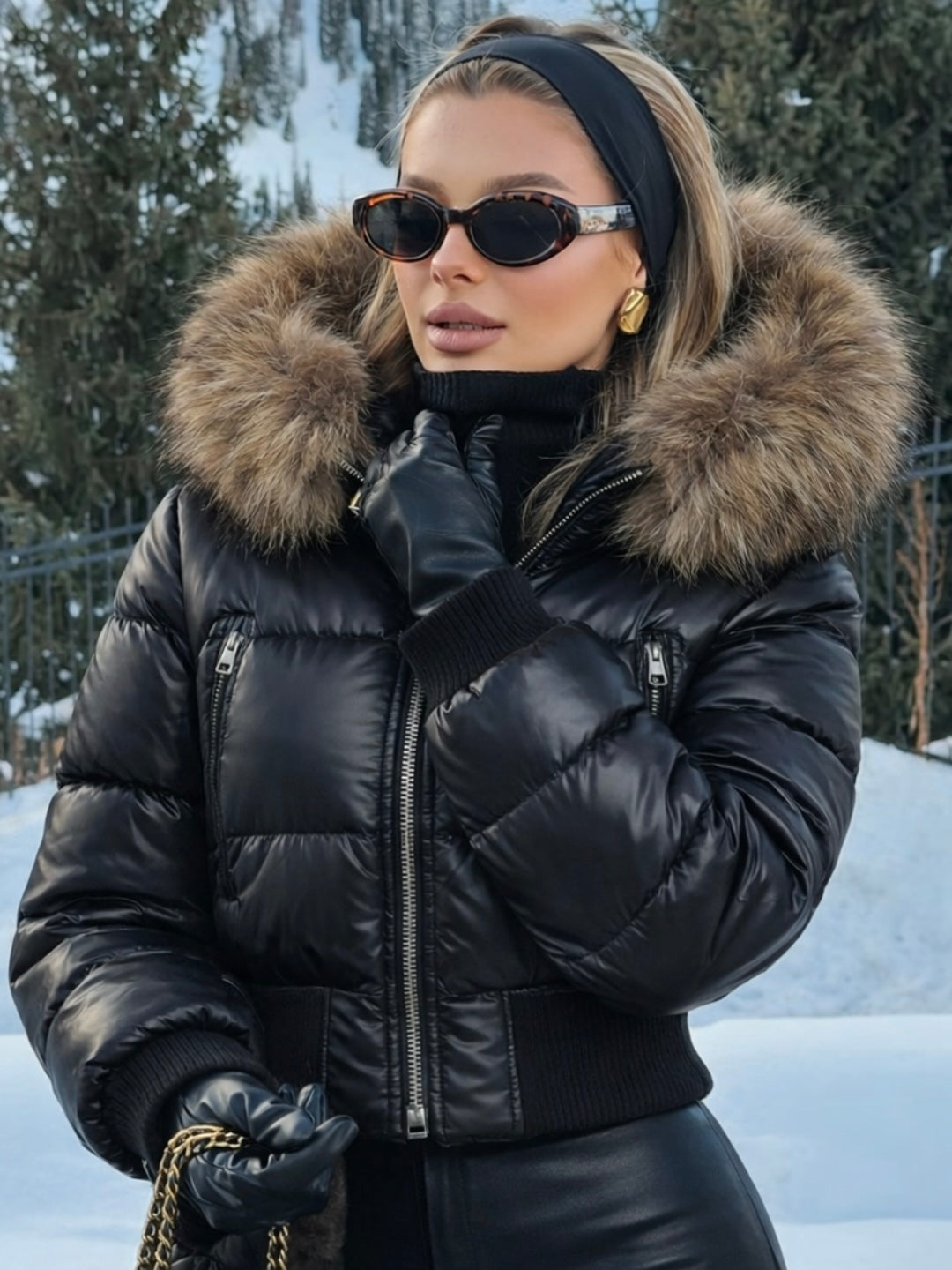 Savoy | Doudoune à capuche en fausse fourrure