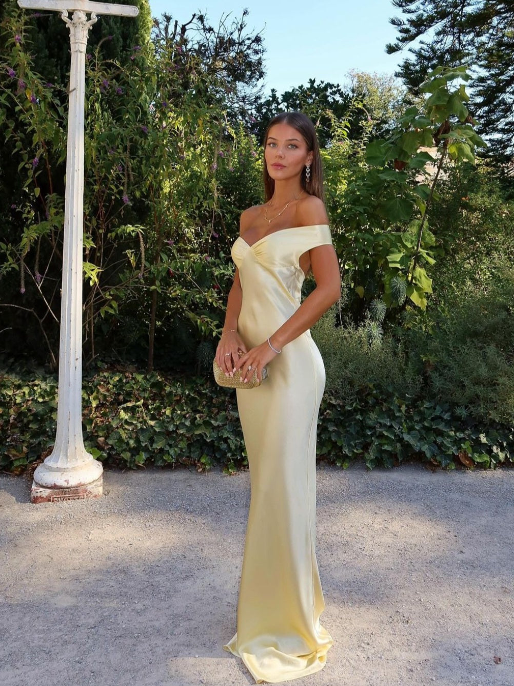 Emory | Satin-Maxikleid mit Rückenausschnitt