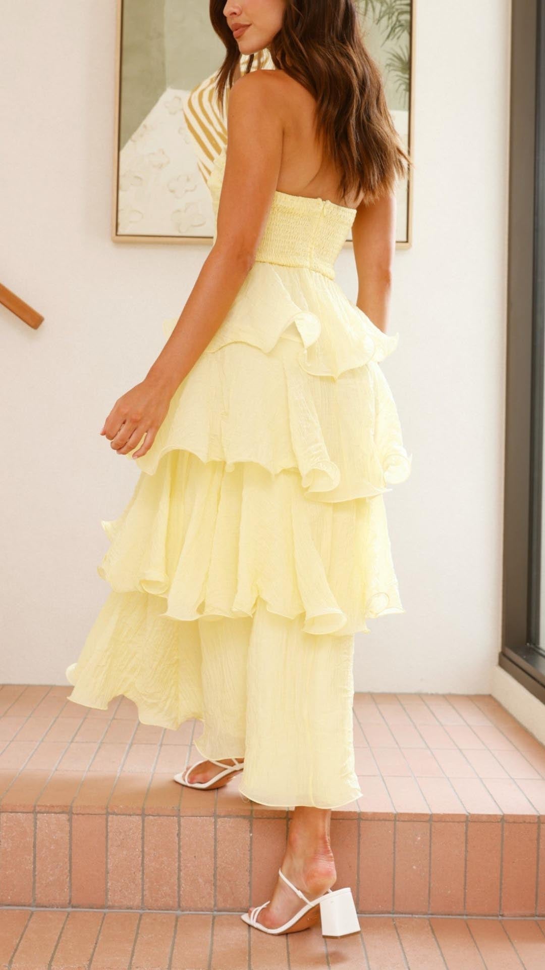 Kate | Maxikleid mit gestuften Rüschen