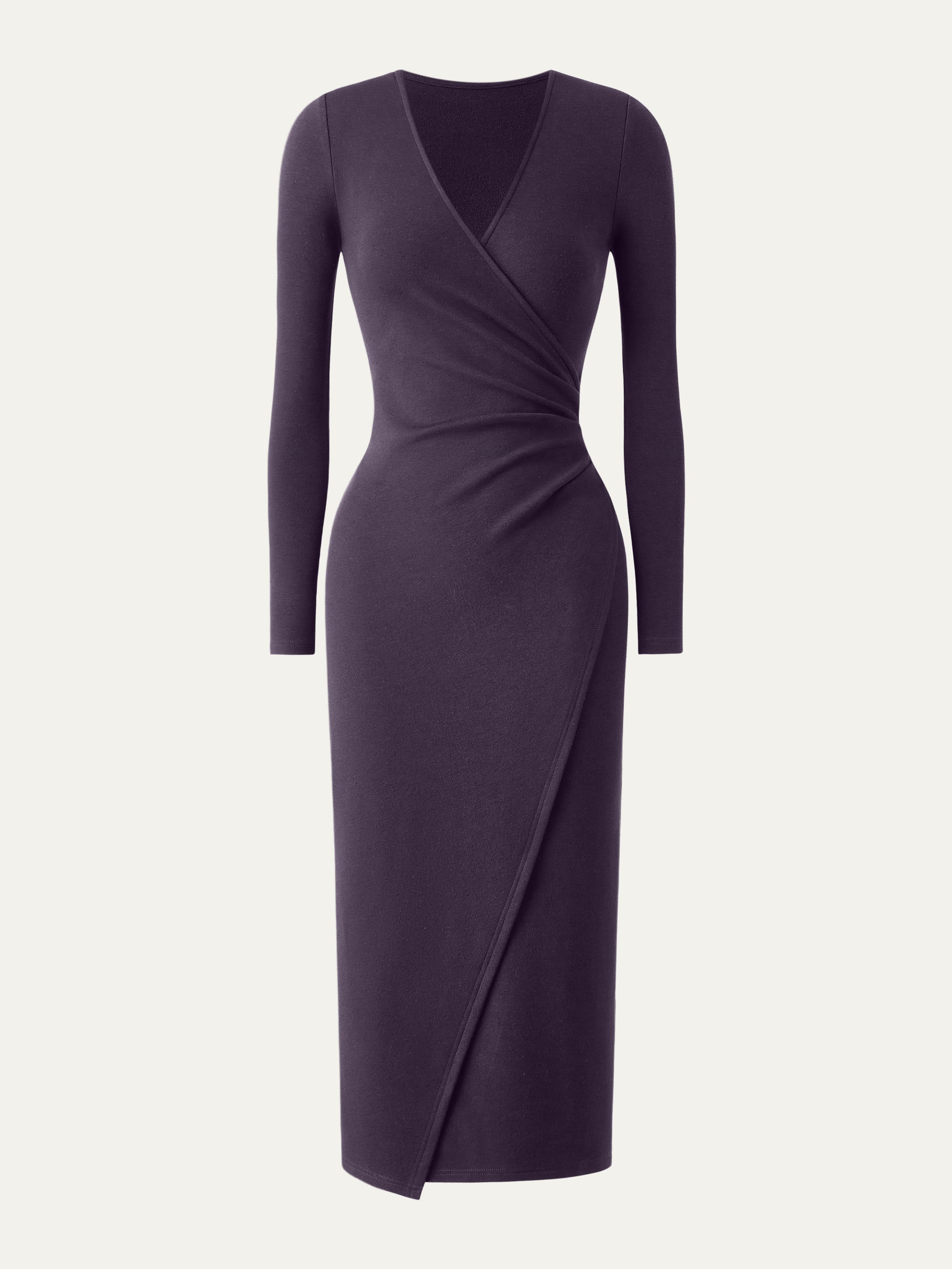 Surplice Wrap Long Sleeve Dress