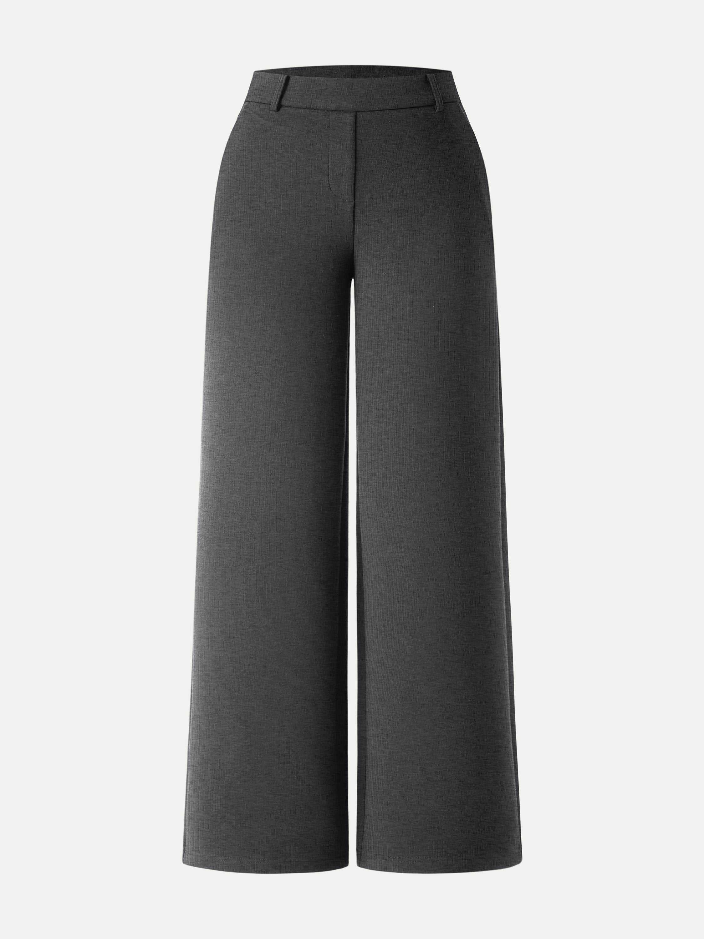 Stretchy Mid-Rise Straight Leg Pull-On Pants with Pockets