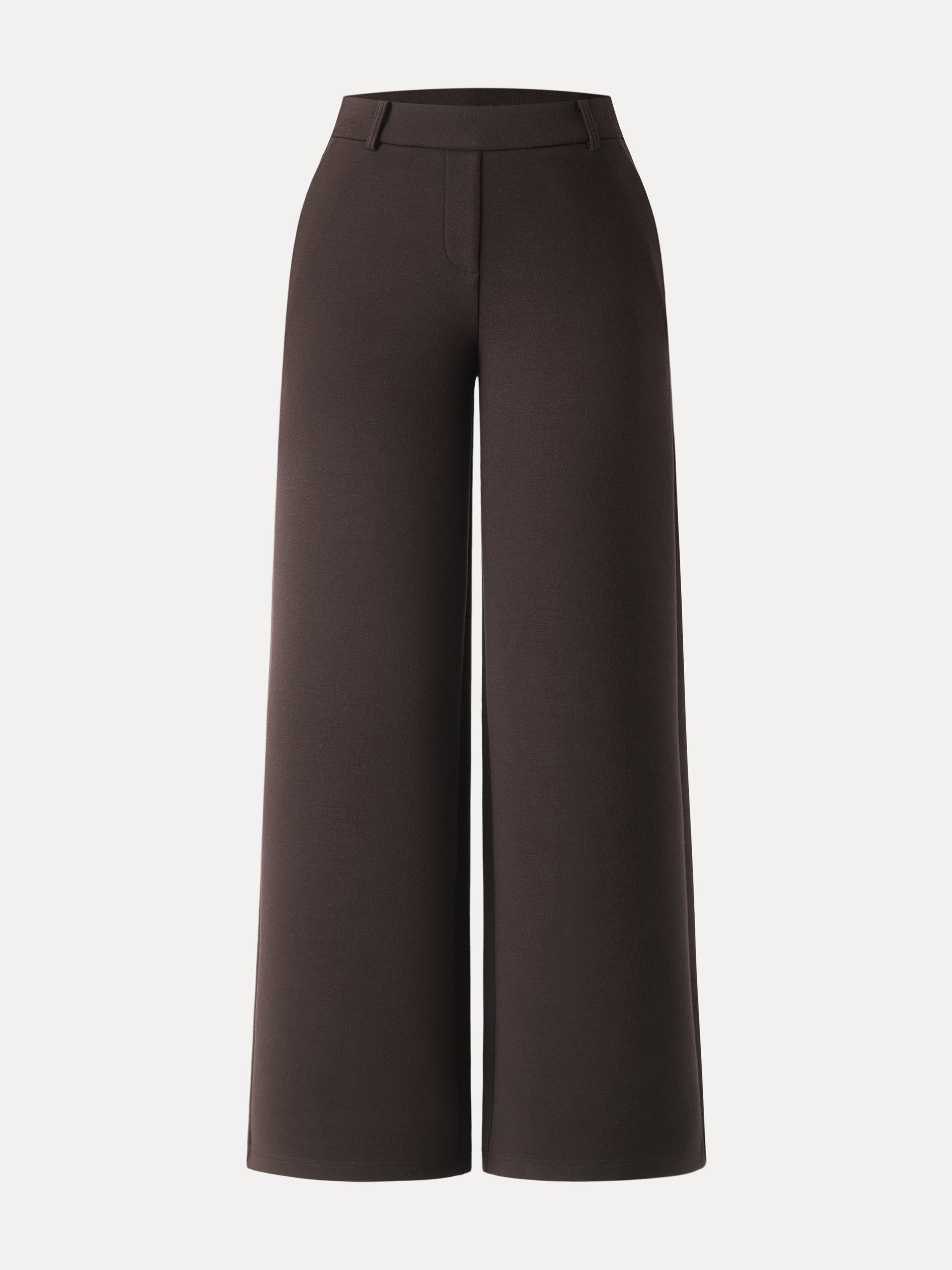 Stretchy Mid-Rise Straight Leg Pull-On Pants with Pockets