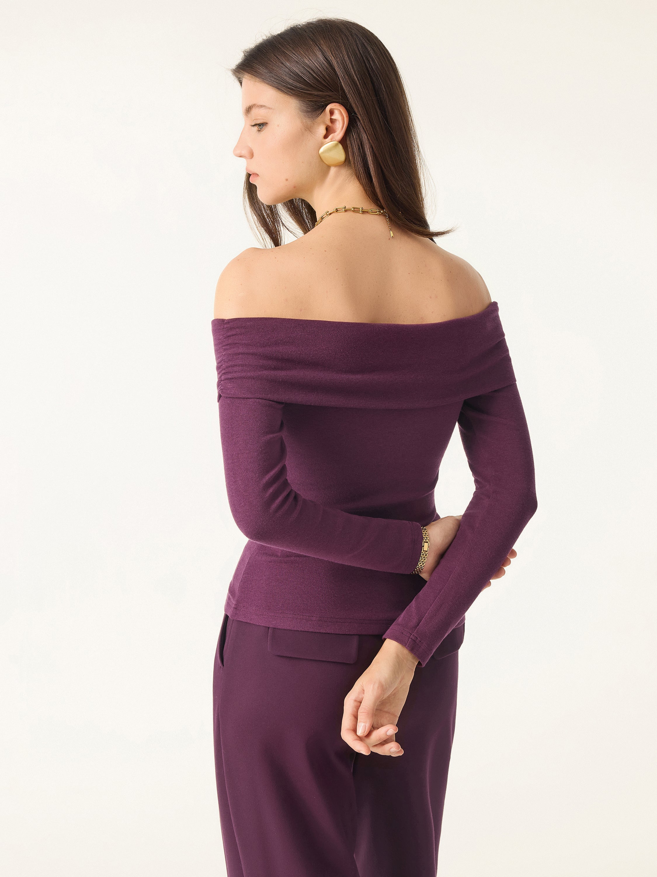 Light Warm Criss Cross Off-Shoulder Brami Top