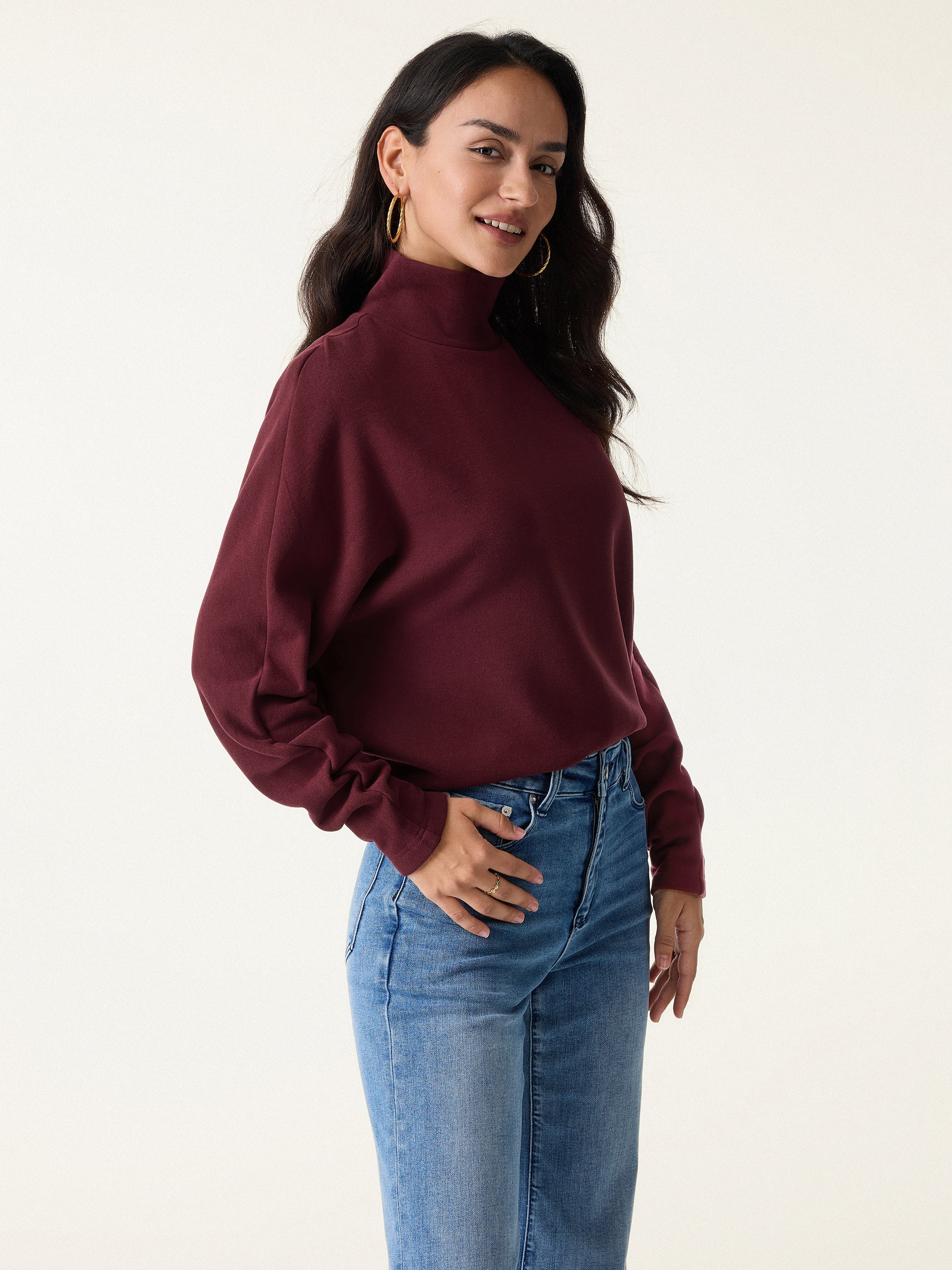 Cozy Warm Turtleneck Batwing Sleeve Brami