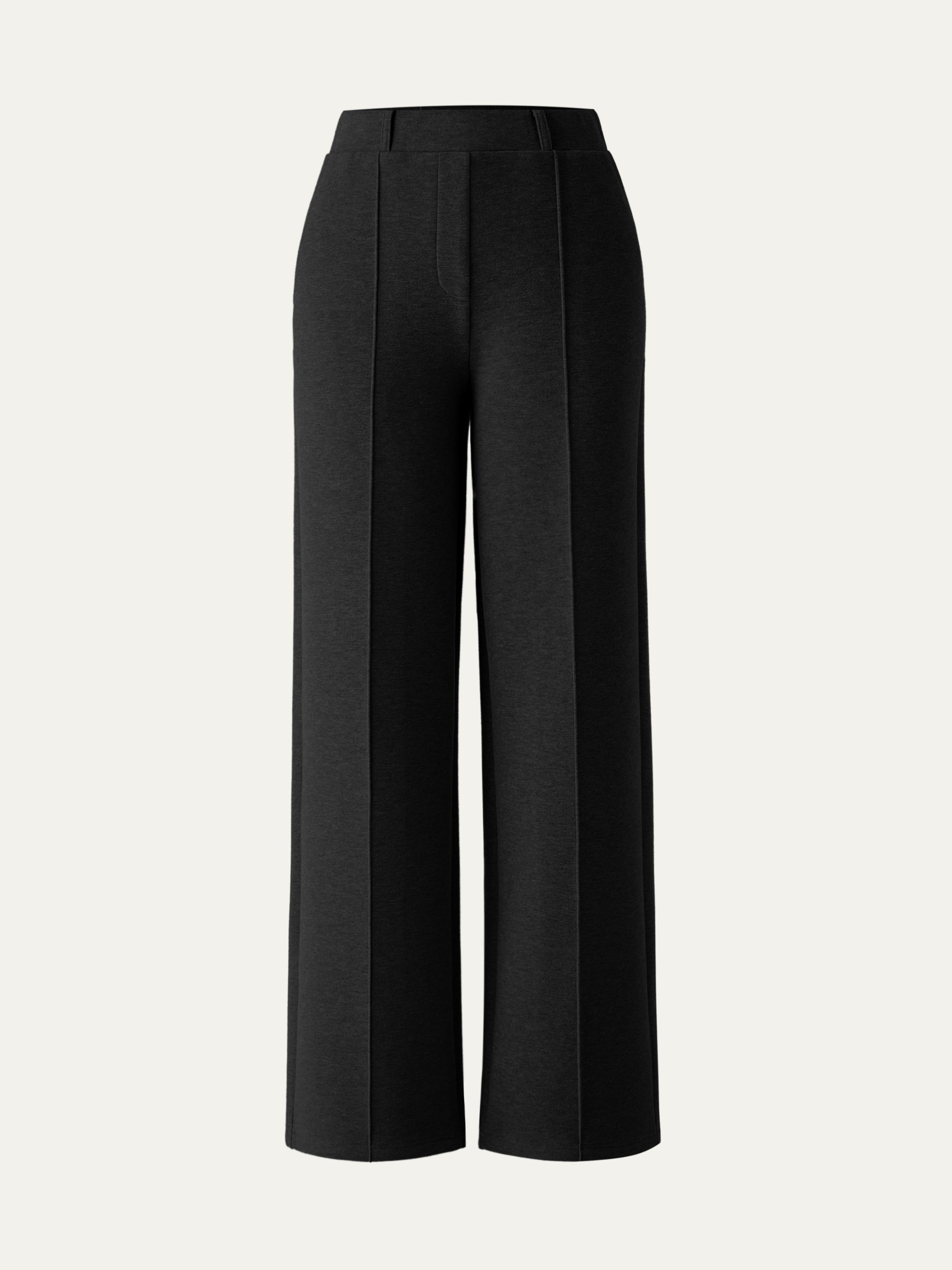 High Waisted Straight Leg Pull On Pant