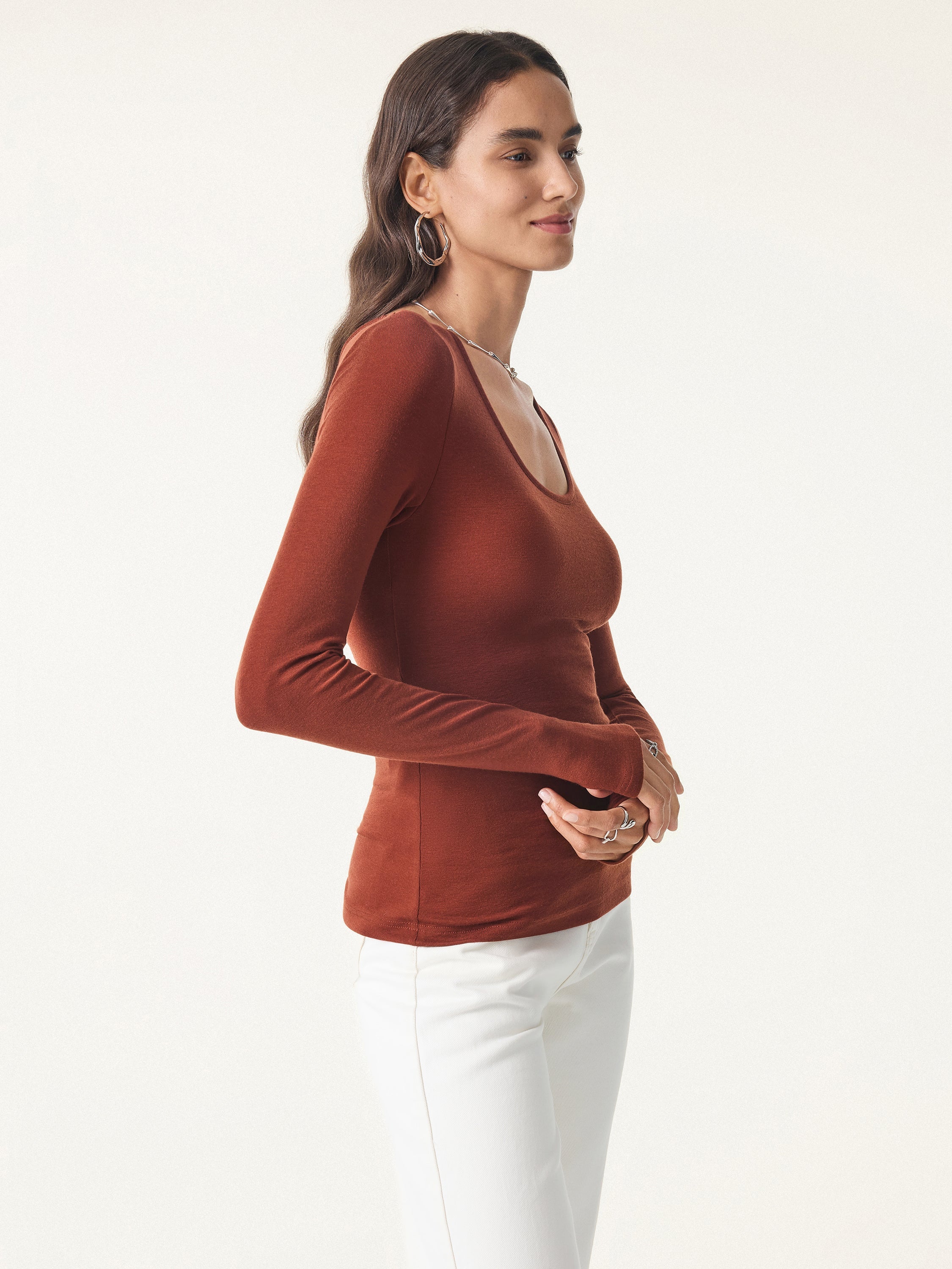 Lyocell Cashmere Scoop Neck Thumbhole Brami