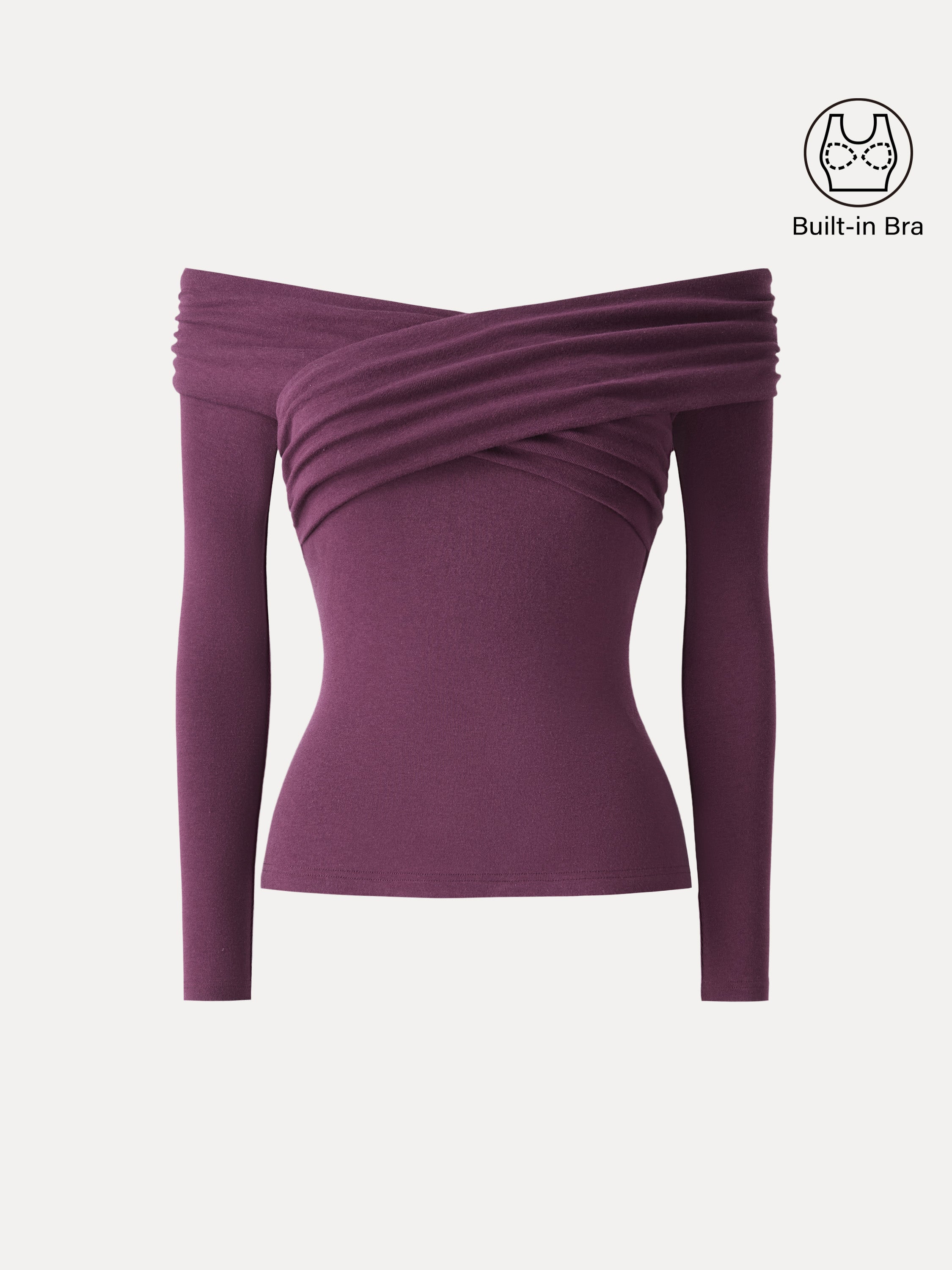 Light Warm Criss Cross Off-Shoulder Brami Top