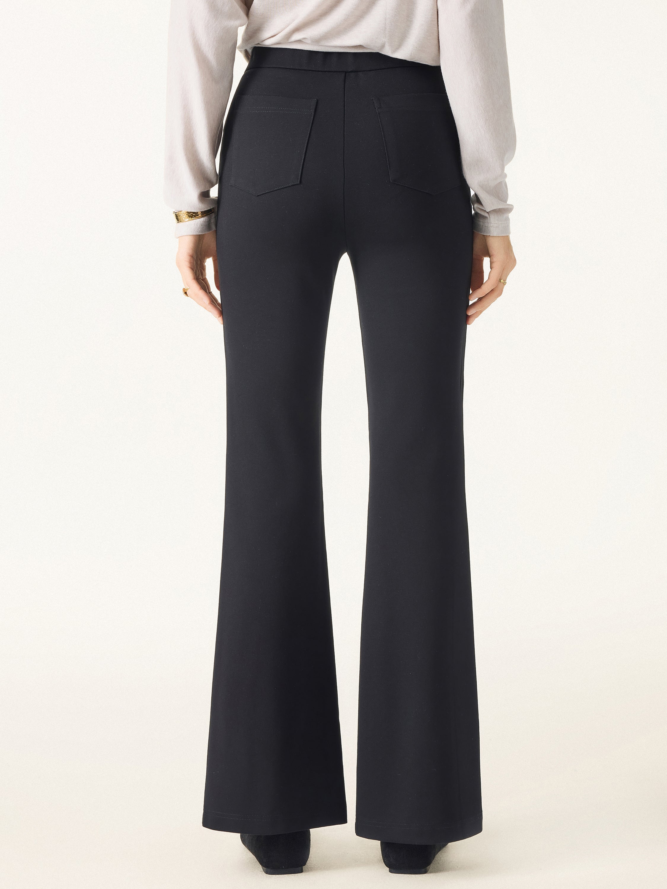 Slimming Ponte High Rise Pull-on Flared Pants