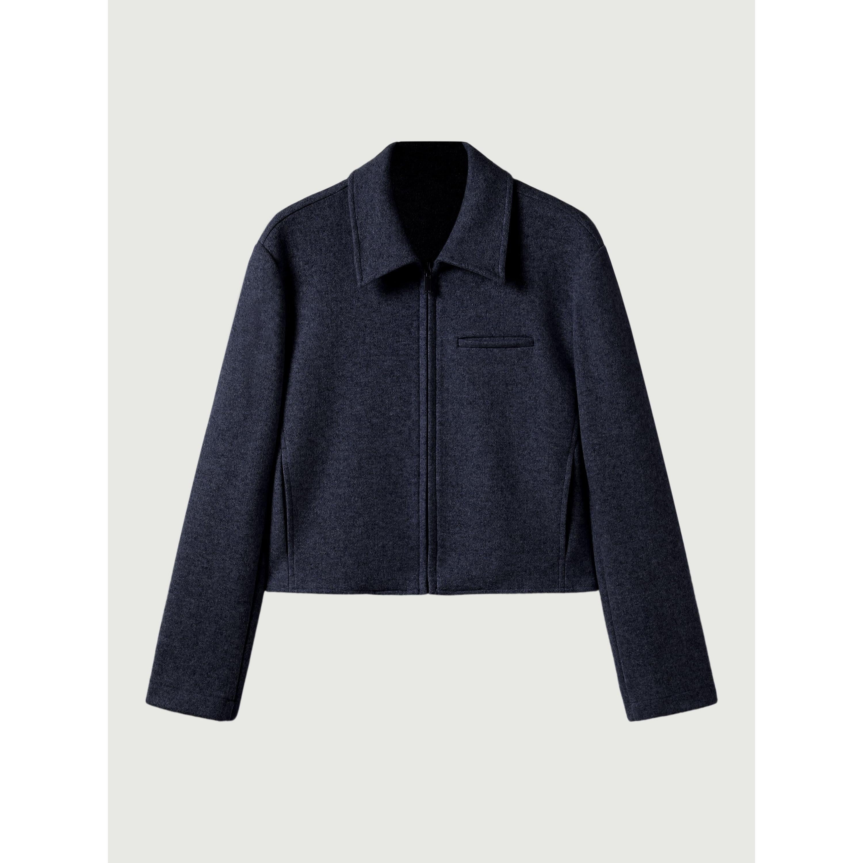 Short Full-Zip Jacket in Cashmere Style