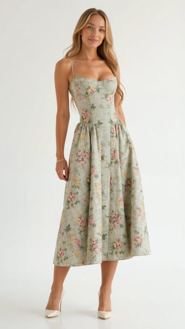 Odette | Corset Midi Dress