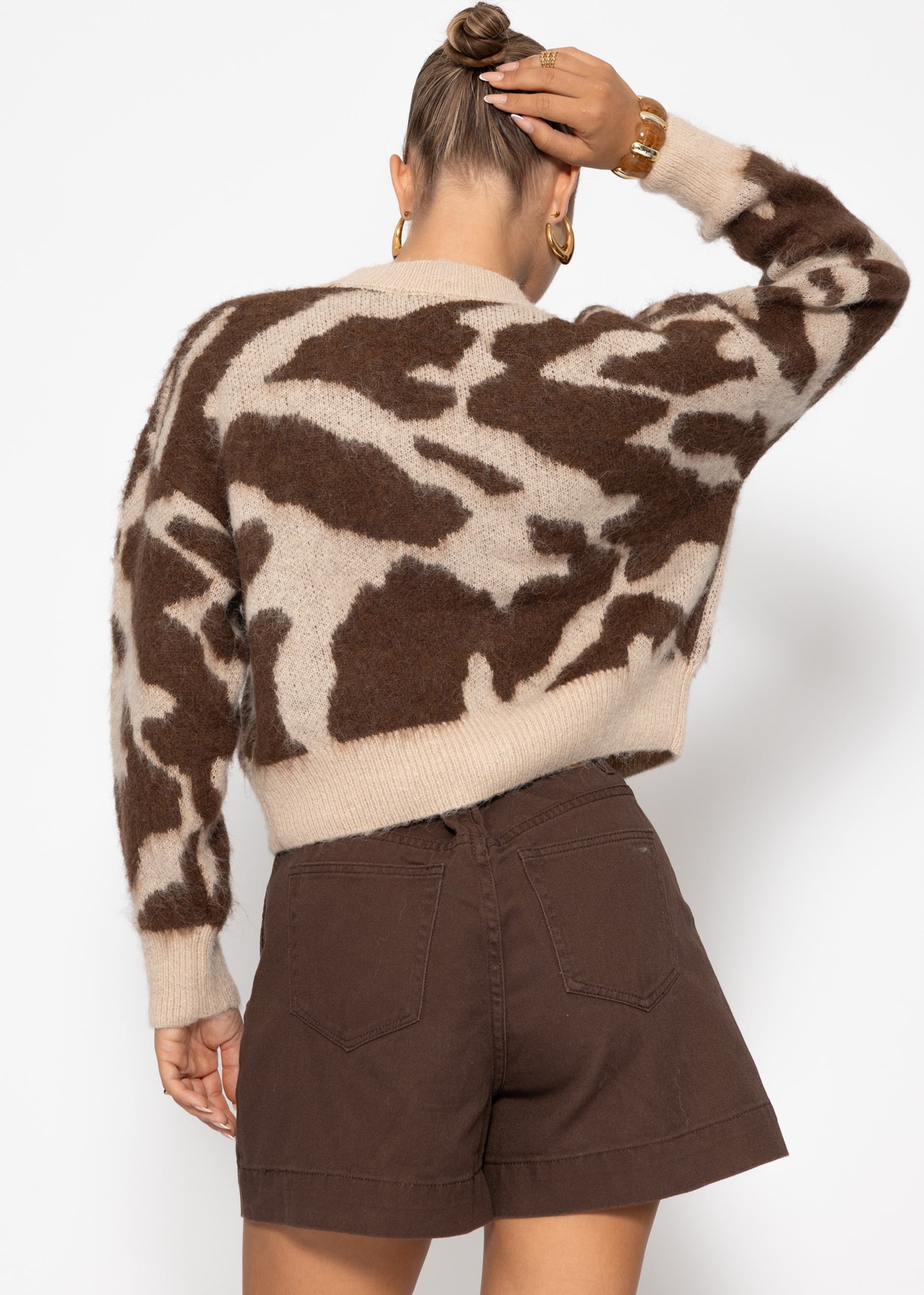 Cardigan mit Animal-Print - braun